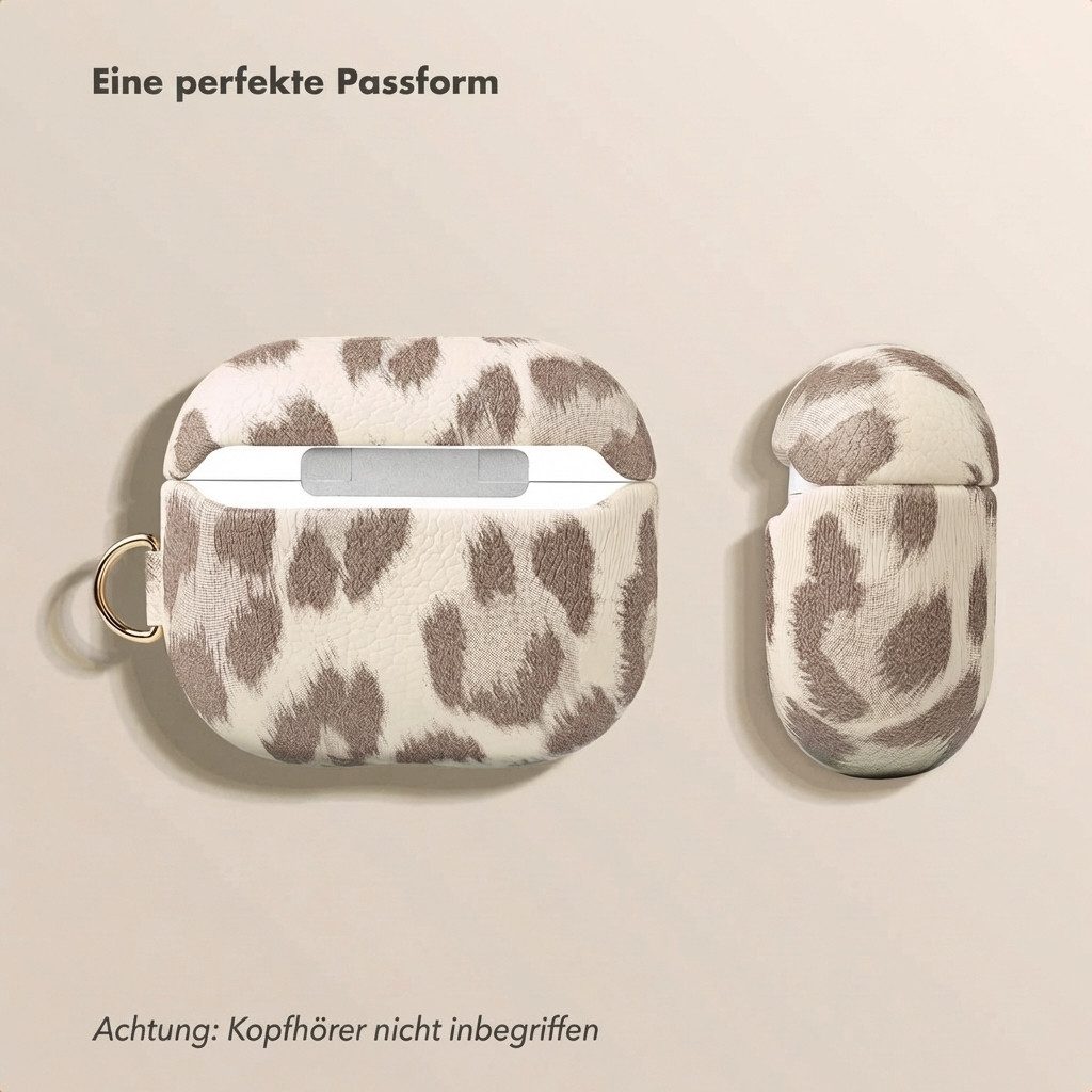 Selencia Kopfhörer-Schutzhülle Selencia Sabi Hülle Panthermuster Apple Airpods 3 - Soft Ivory – Bild 4 von 5