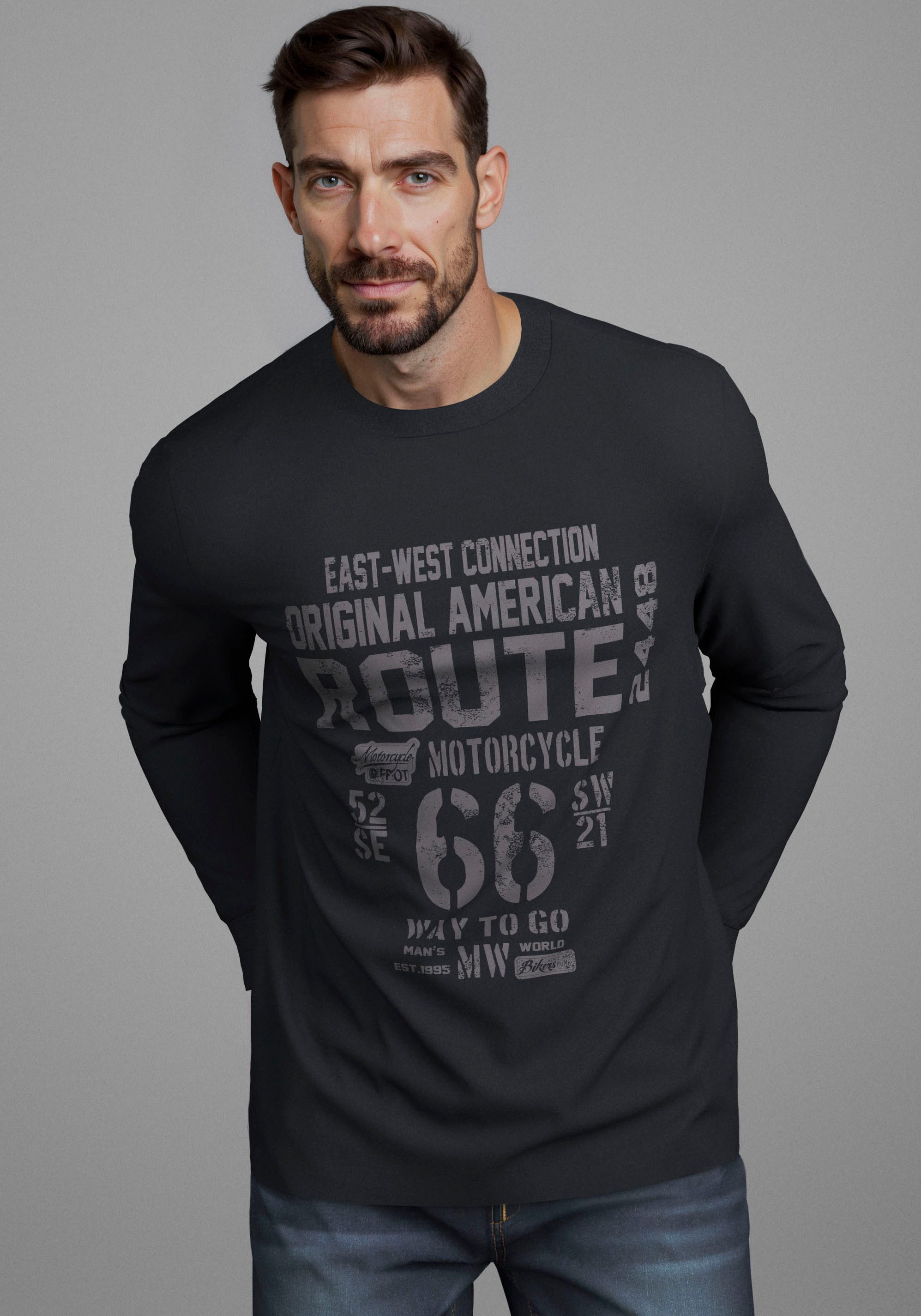 Man's World Rundhalsshirt Neue Kollektion! mit Bündchen günstig online kaufen