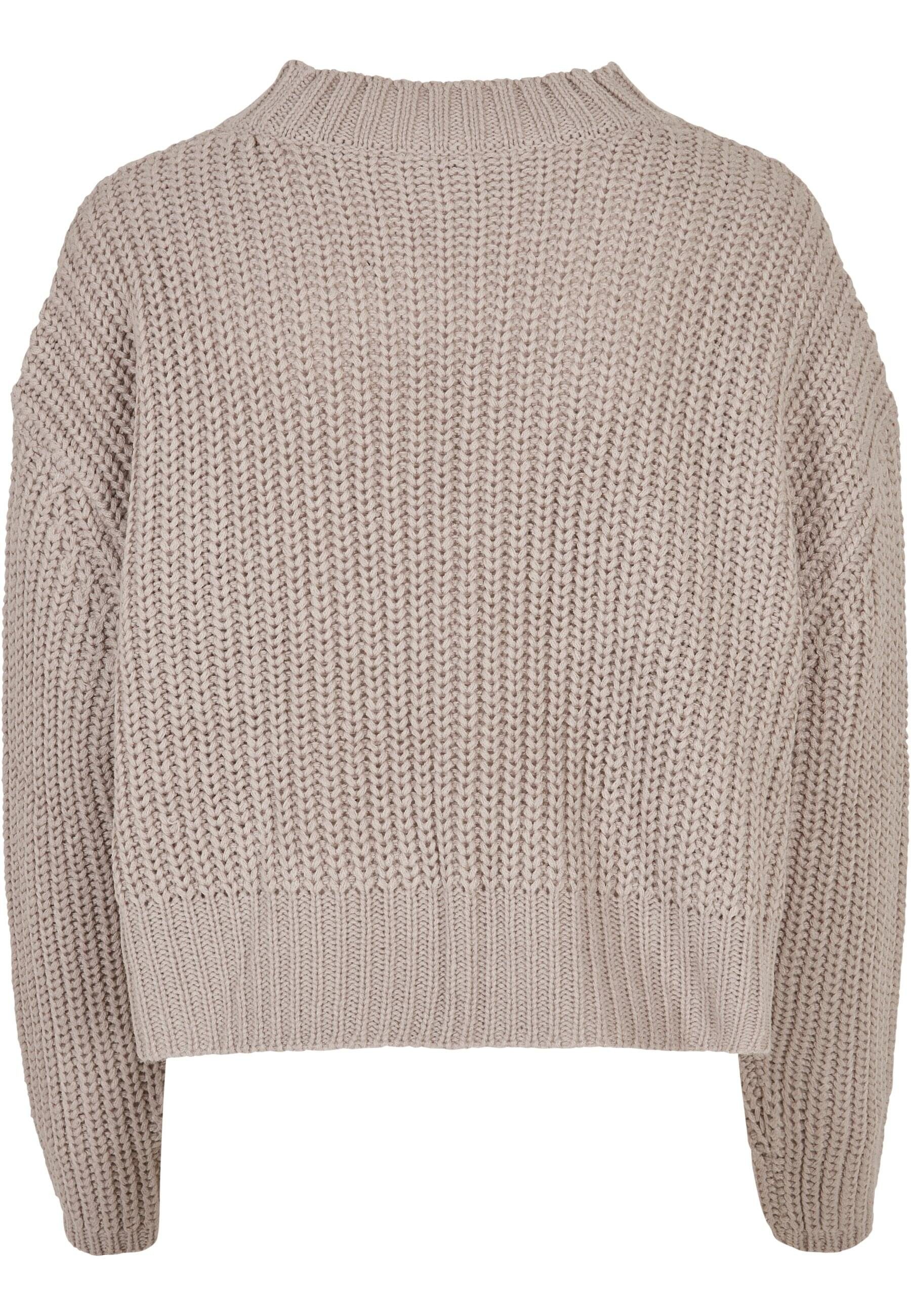 URBAN CLASSICS Kapuzenpullover Damen Ladies (1-tlg) warmgrey Oversize Sweater Wide