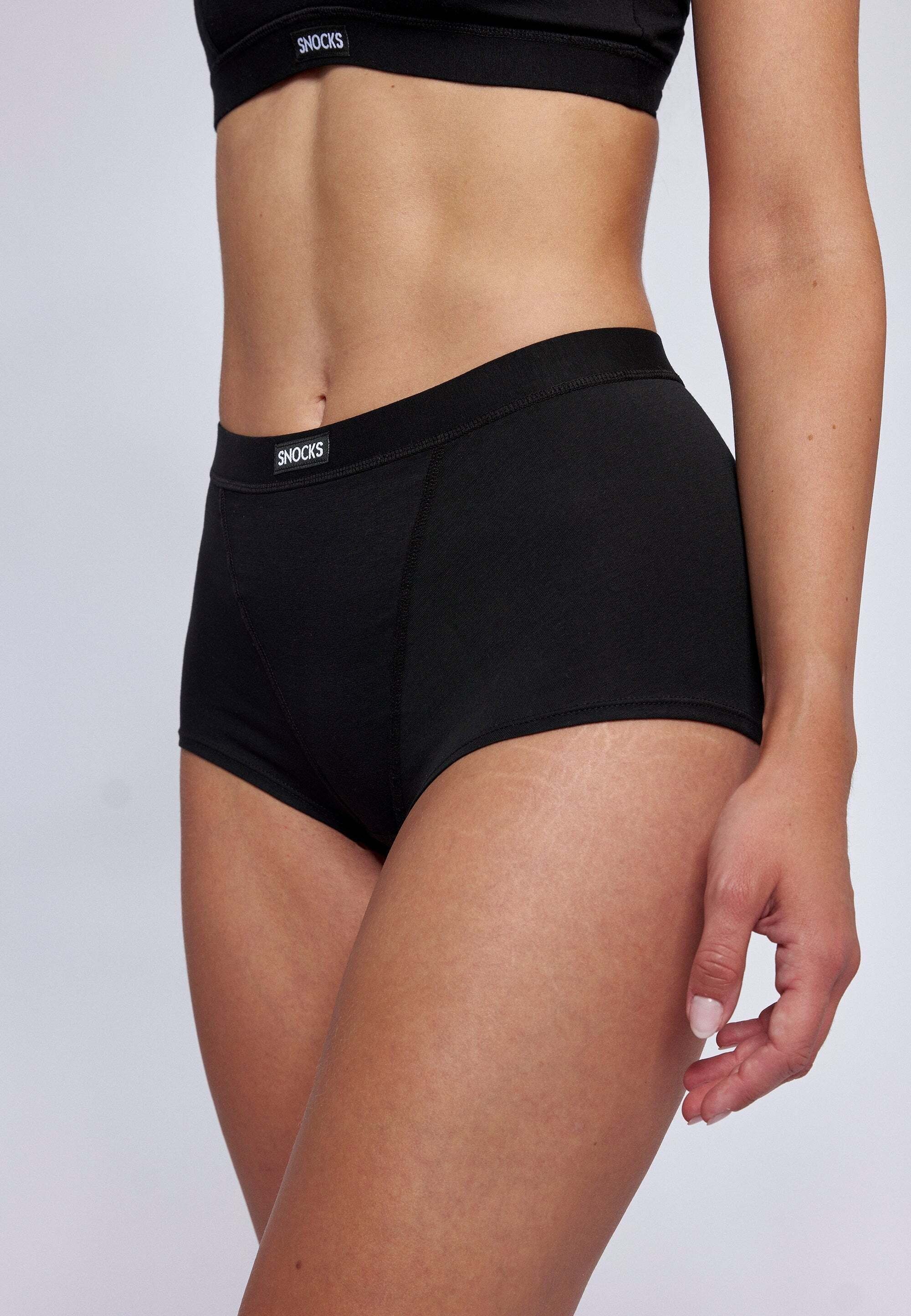 SNOCKS High-Waist-Panty Retro Panties (3-St) aus mit Markenlogo Bio-Baumwolle