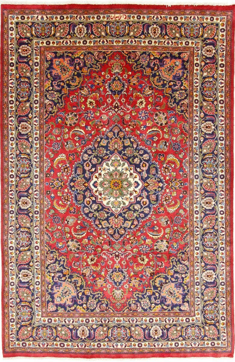 Orientteppich Mashhad 195x296 Handgeknüpfter Orientteppich / Perserteppich, Nain Trading, rechteckig, Höhe: 12 mm