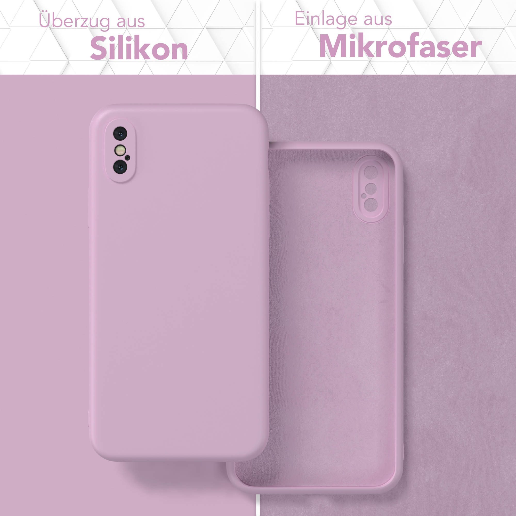 EAZY CASE Handyhülle für Apple iPhone XS Max Hülle Silikon 6,5 Zoll, Hülle mit Kameraschutz handycover Soft Smart Slimcover Lila / Flieder