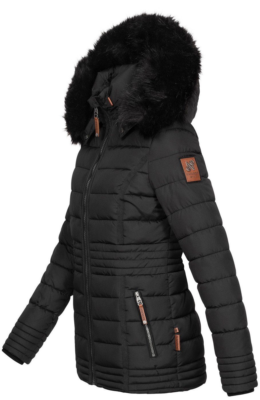 Navahoo Winterjacke Navahoo Umay Princess Damen Winter Steppjacke B900 mit kuschligem Teddyfell und abnehmbarer Kapuze
