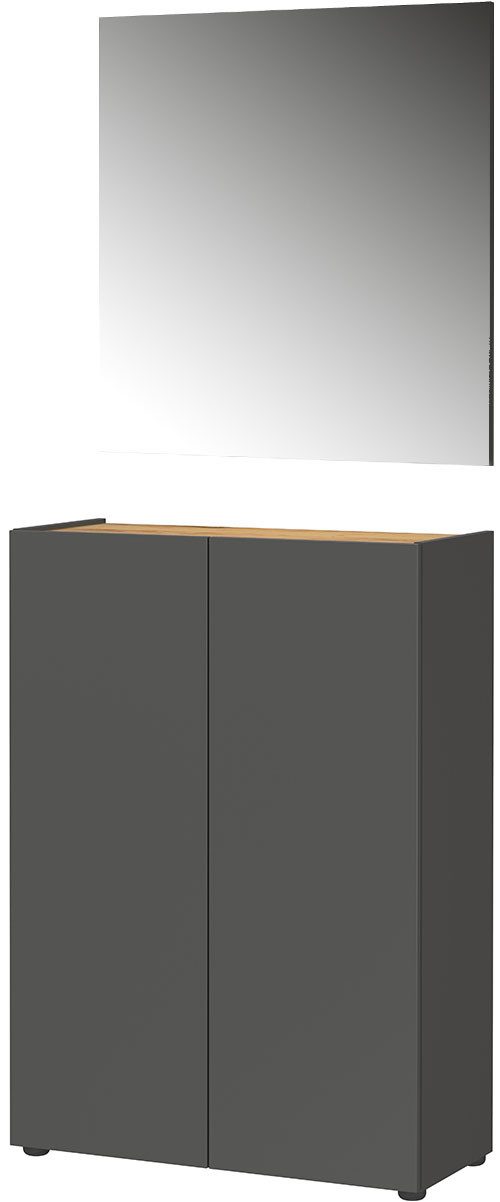 GERMANIA Шкафы-Set Alviano, (2-St), mit eckigem Spiegel, optional mit Hakenpaneel, Made in Germany