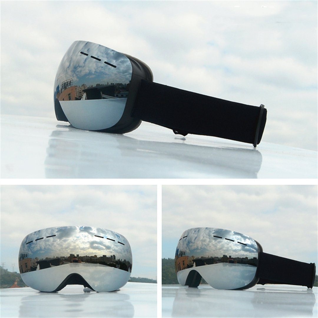 L.Ru UG Skibrille und für Erwachsene. Schneeausrüstung), Herren Damen, Skibrillen (1-St., für Bergsteigen, Fahrradbrille;Motorradbrille;Schwimmbrille;Skibrille Outdoor-Fahrradbrille, Silber Skibrille