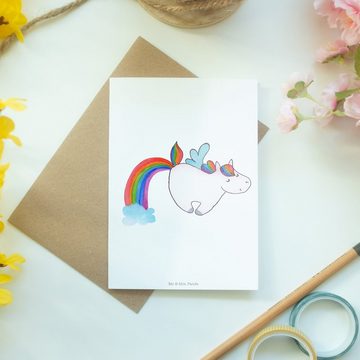 Mr. & Mrs. Panda Grußkarte Einhorn Pegasus - Weiß - Geschenk, Hochzeitskarte, Grußkarte, Realitä, Hochglänzende Veredelung