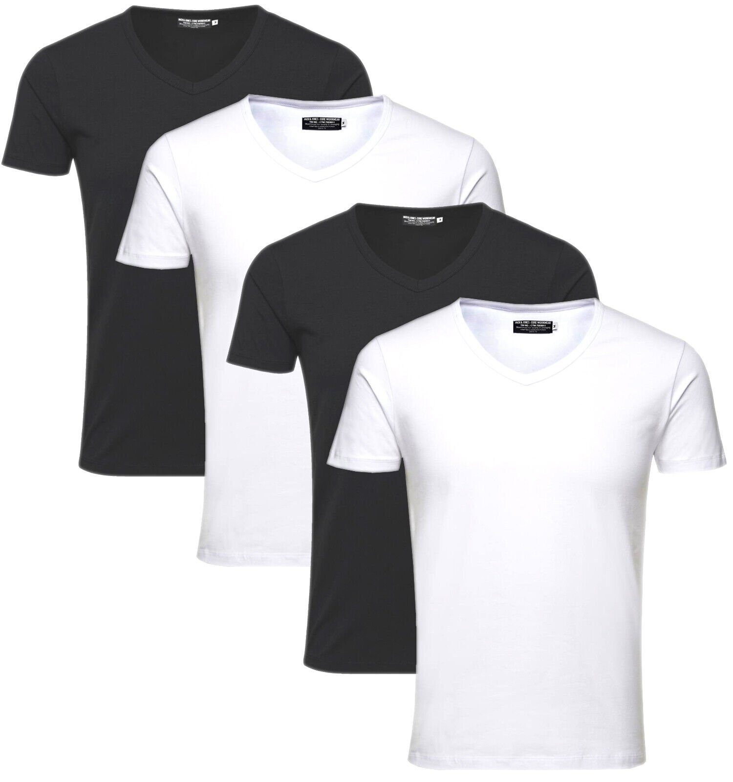 Jack & Jones T-Shirt (Spar Set, 4er-Pack) Basic Shirts, mit V-Ausschnitt 4er Mix 1
