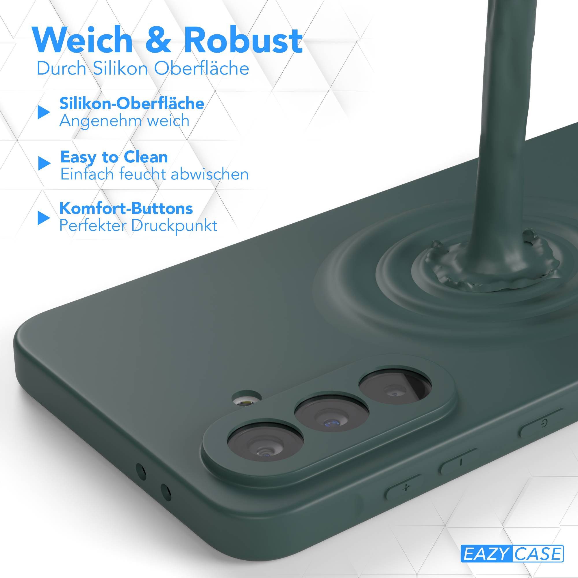 EAZY CASE Handyhülle für Samsung Galaxy A56 Hülle Silikon 6,7 Zoll, Silikon Schutzhülle mit Kameraschutz kratzfestes Bumper Nachtgrün – Bild 5 von 5