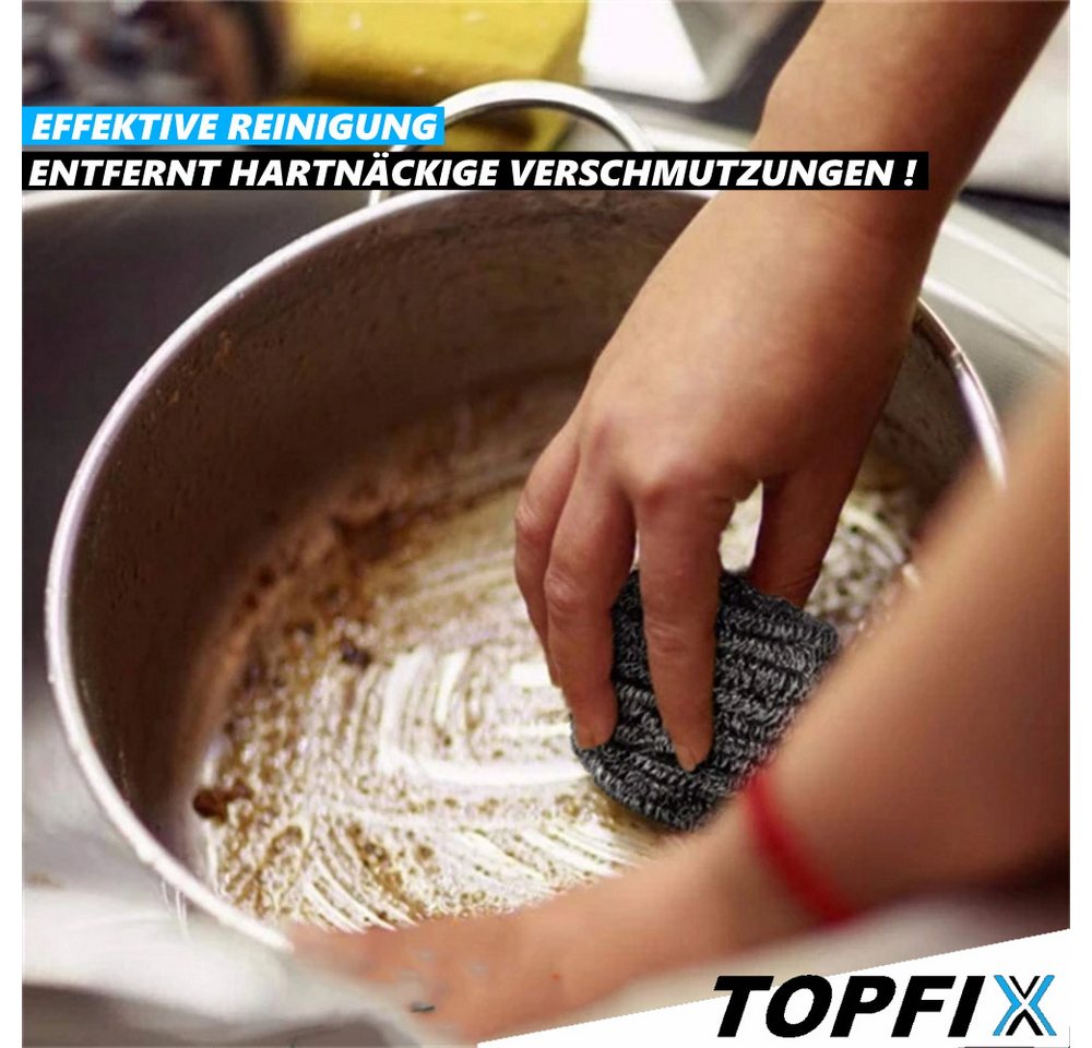 Thumbnail - MAVURA Geschirrschwamm TOPFIX Edelstahl Topfreiniger Spirale Scheuerreiniger Stahlschwamm, Schwamm Topfkratzer Scheuersc...