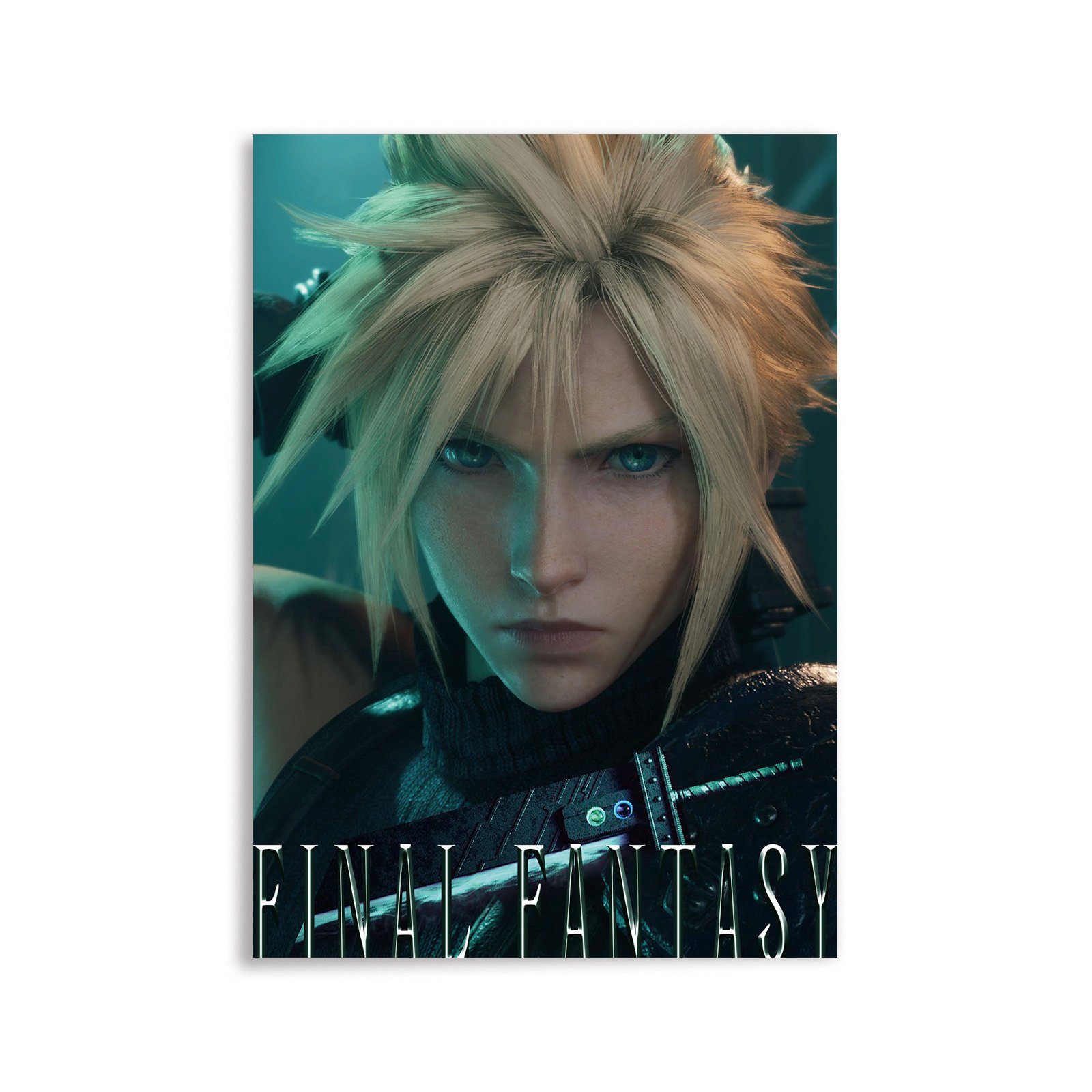 GalaxyCat Poster Hochwertiges Final Fantasy VII Wandbild, Cloud Strife auf Hartschaump, Cloud Strife, Cloud Strife auf Hartschaumplatte
