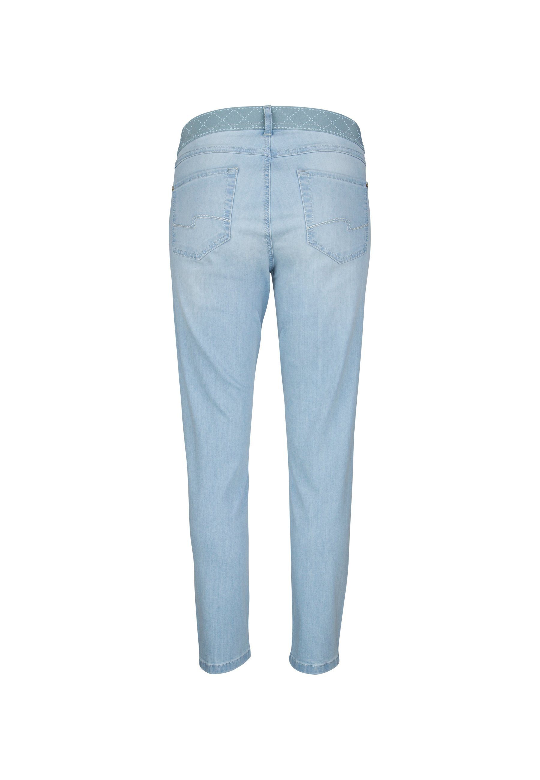 ANGELS 7/8-Jeans Jeans Ornella Sporty Stretch-Bund hellblau mit mit Label-Applikationen