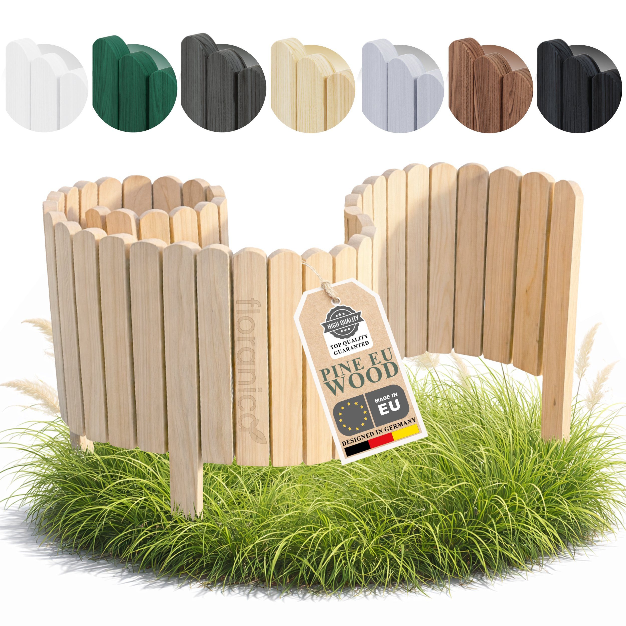 Palisade Rasenkante Beeteinfassung Beetumrandung Rollzaun Holzzaun Gartenzaun