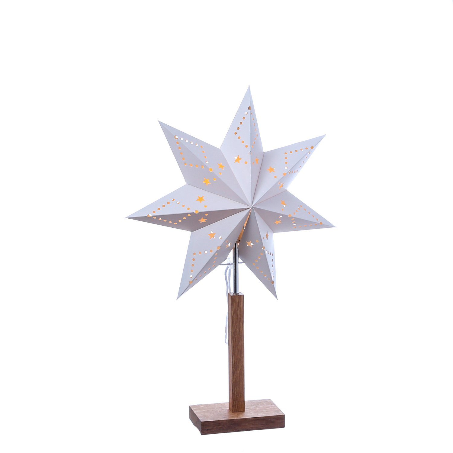 Lisa Fassung Papierstern E14 Stern Weihnachtsstern MARELIDA 52cm LED Leuchtstern
