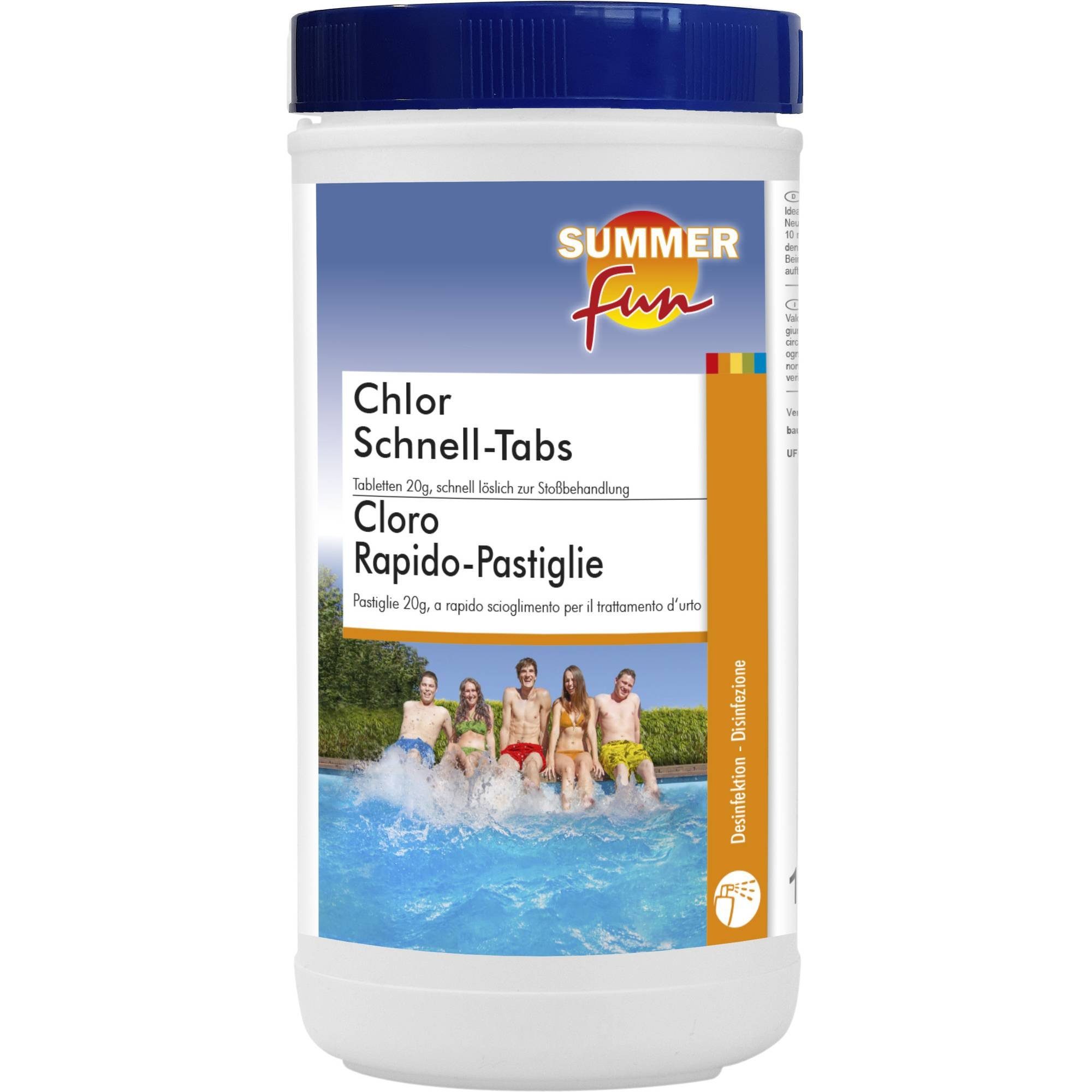 SUMMER FUN Poolpflege Summer Fun - Chlor Schnell-Tabs - 20g Tabletten, 1