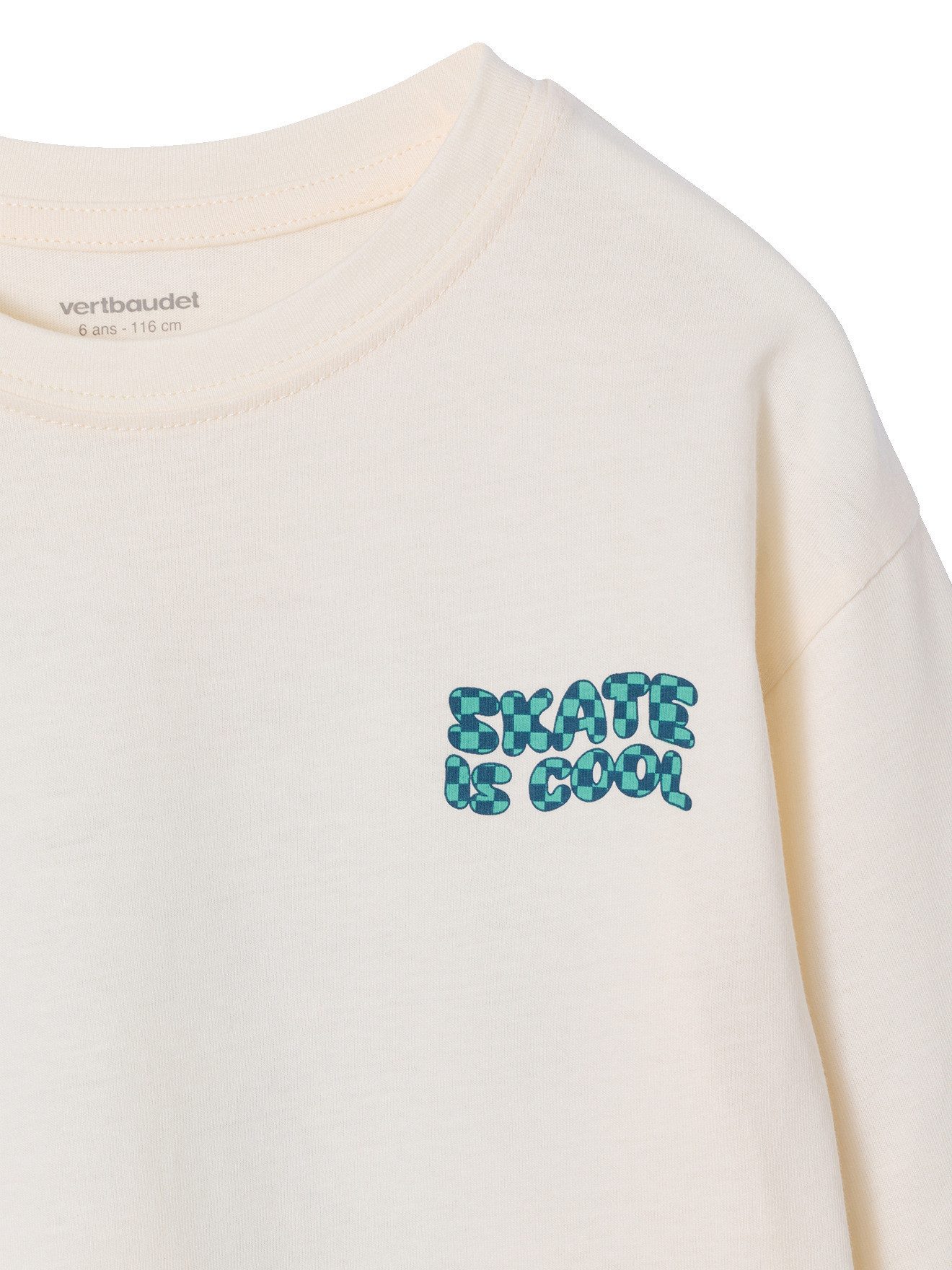 vertbaudet Langarmshirt Shirt mit Print für Jungen, Recycling-Baumwolle