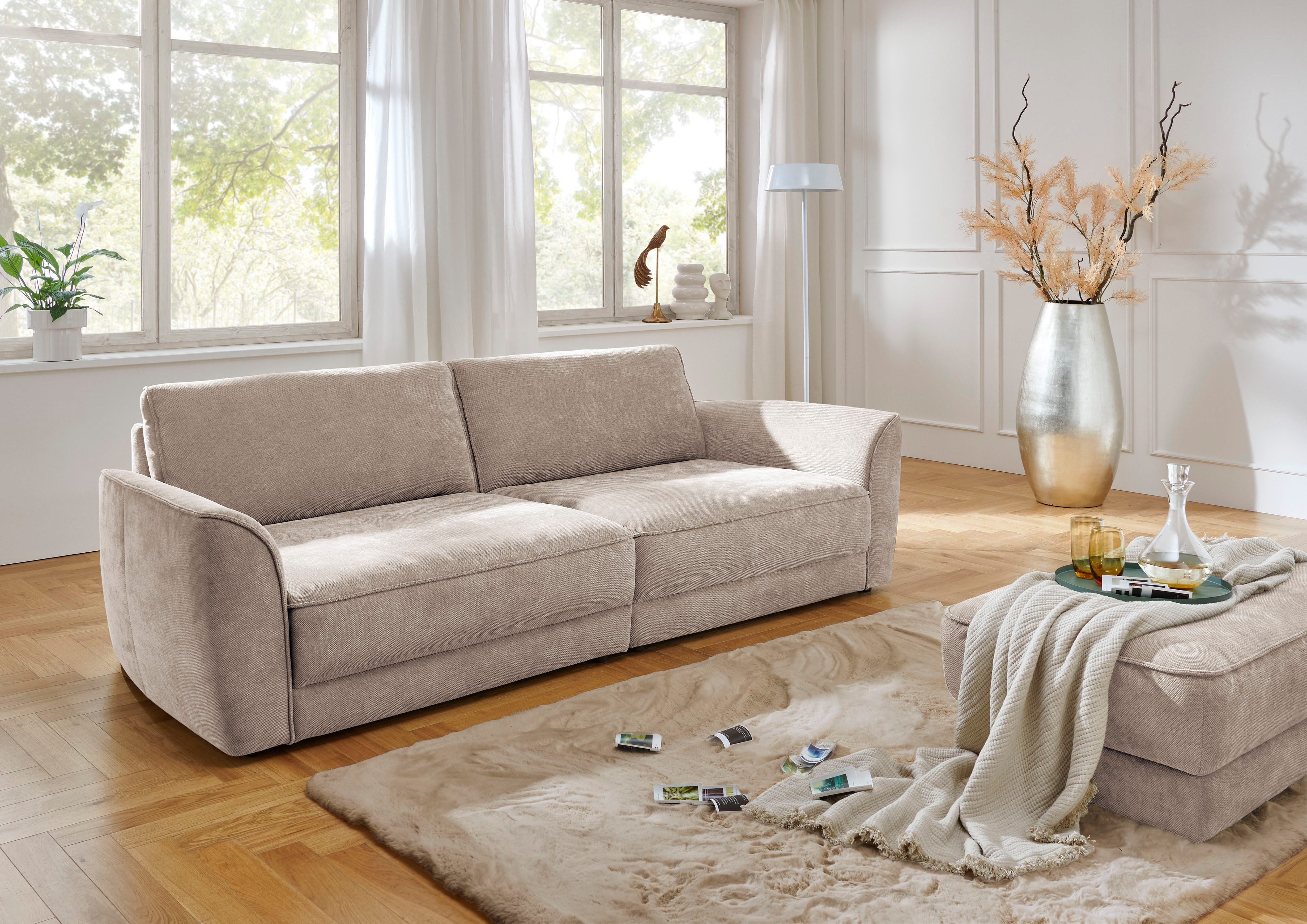 Die PlanBar Big-Sofa Bigsofa ZE-EM24138, B: 264 cm, 2 Teile, SoftSitz-Kaltschaumpolsterung, wahlweise mit Sitztiefenverstellung