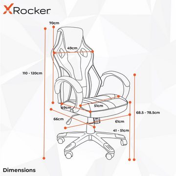 X Rocker Gaming-Stuhl Maverick - Ergonomischer Bürodrehstuhl für Jugendliche & Erwachsene