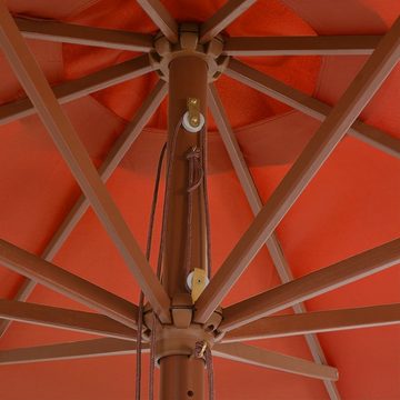 furnicato Sonnenschirm mit Holzmast 350 cm Terrakotta