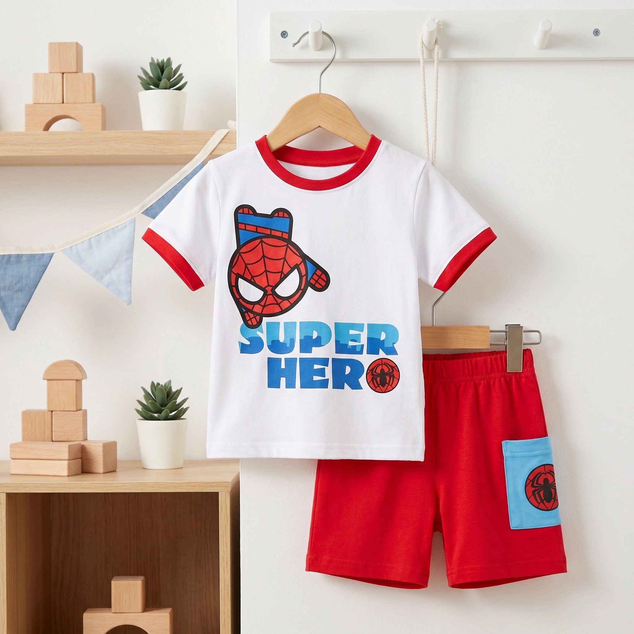 MARVEL Print-Shirt Marvel Spiderman Baby Kurzarm Shirt und Shorts Gr. 68 oder 80