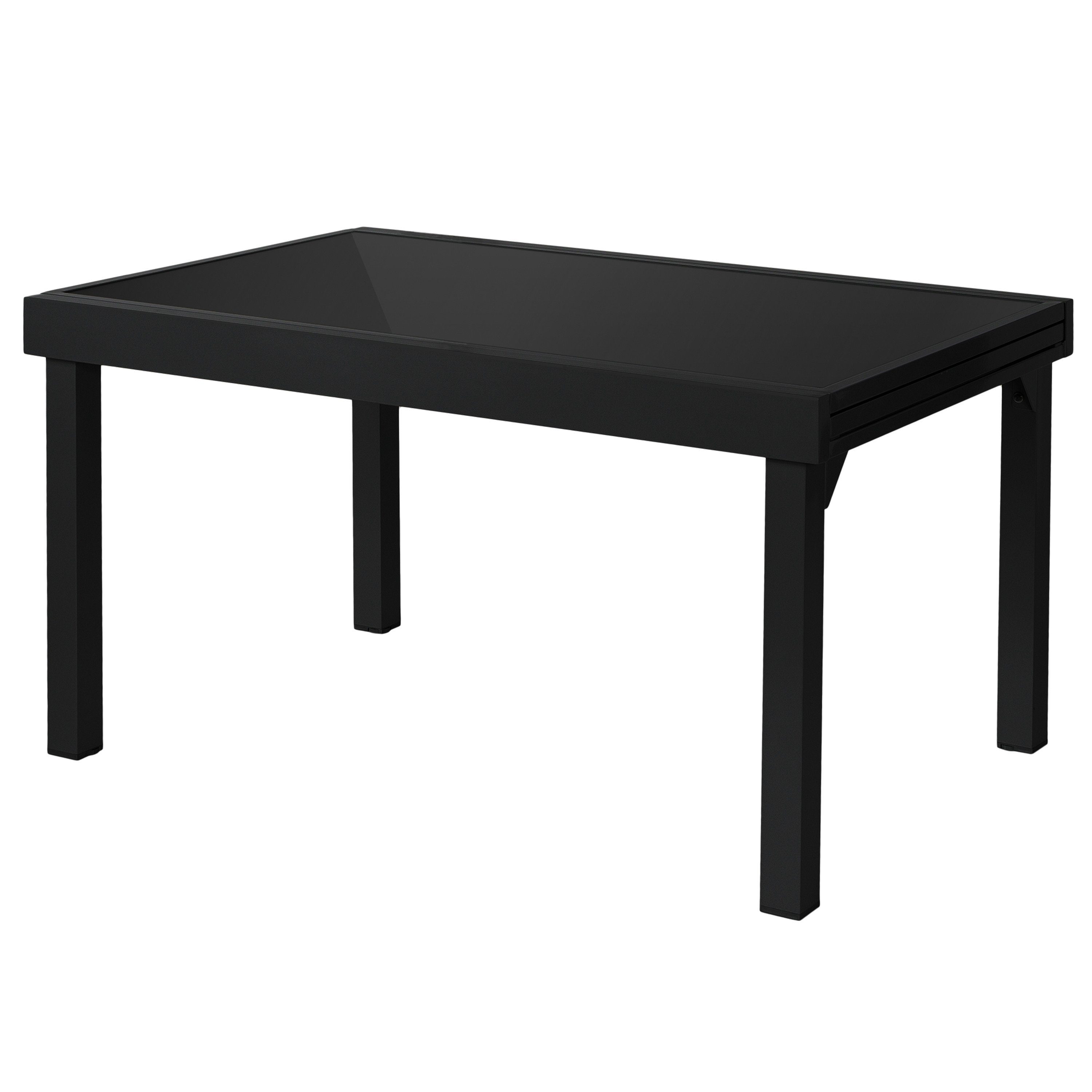 - style Gartentisch - 135 schwarz Diplomat 270 cm Gartentisch ib (Tisch), ESG-Sicherheitsglas ausziehbar Aluminium Ausziehtisch - XXL -