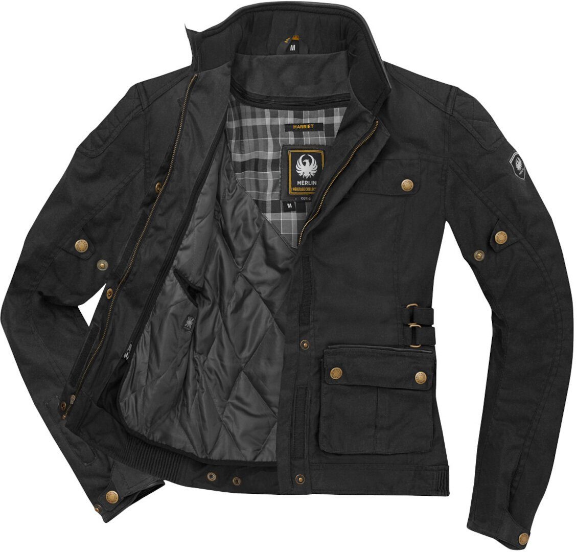 Merlin Motorradjacke Harriet Damen Motorrad Wachsjacke herausnehmbares Innenfutter,wasserdicht