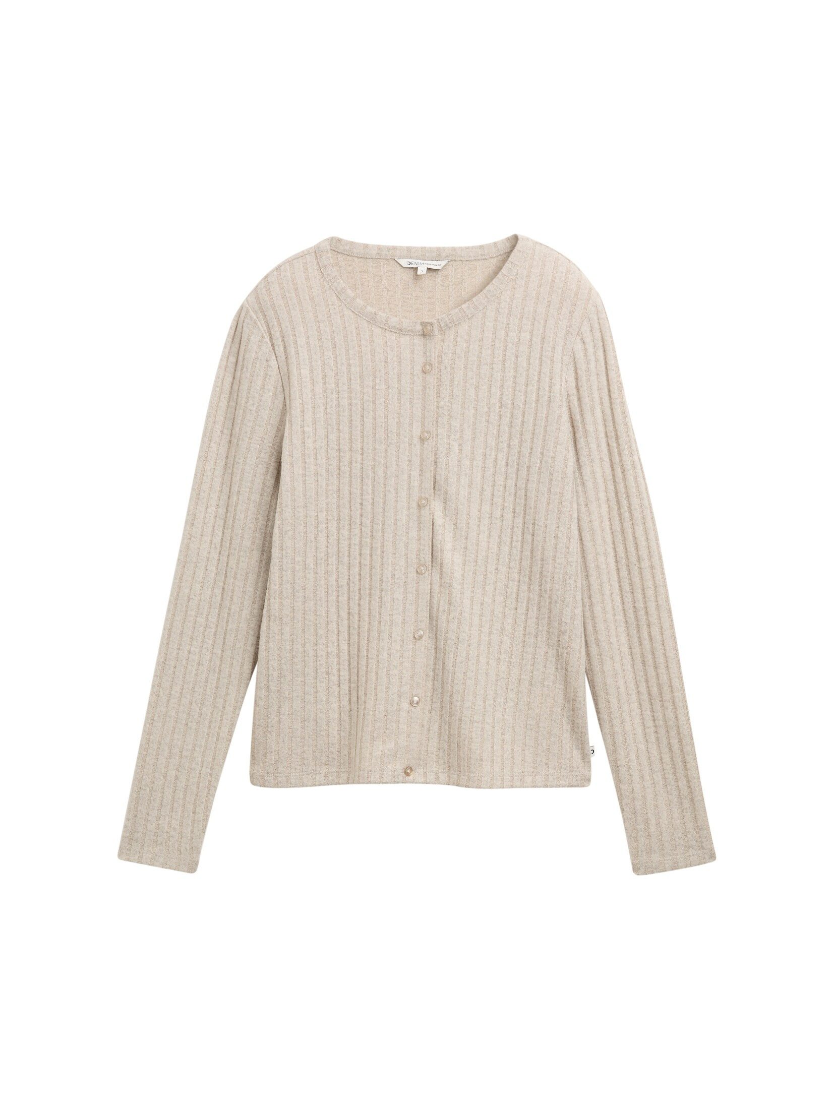 TOM TAILOR Denim Langarmshirt T-Shirt Slim Fit Langarmshirt mit Deko-Knopfl günstig online kaufen