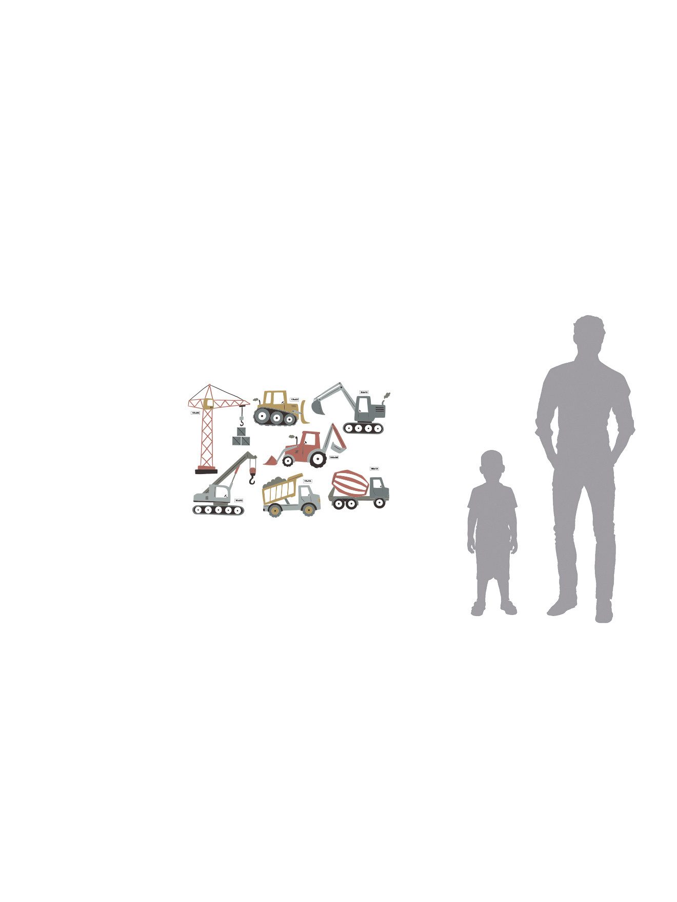 vertbaudet Wandsticker Kinderzimmer Wandsticker BAUSTELLENFAHRZEUGE