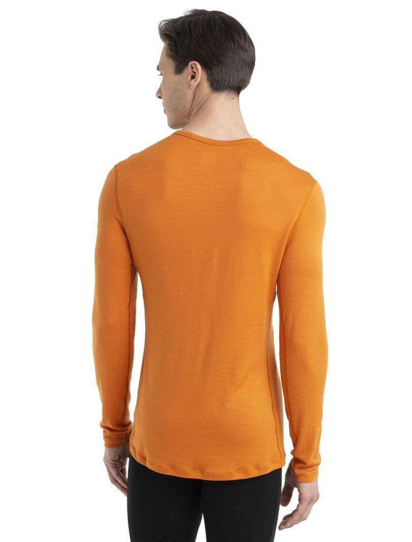 Icebreaker Langarmshirt Unterwäsche 260 Tech Crewe - Merinowolle, enganliegend - gelb Herren