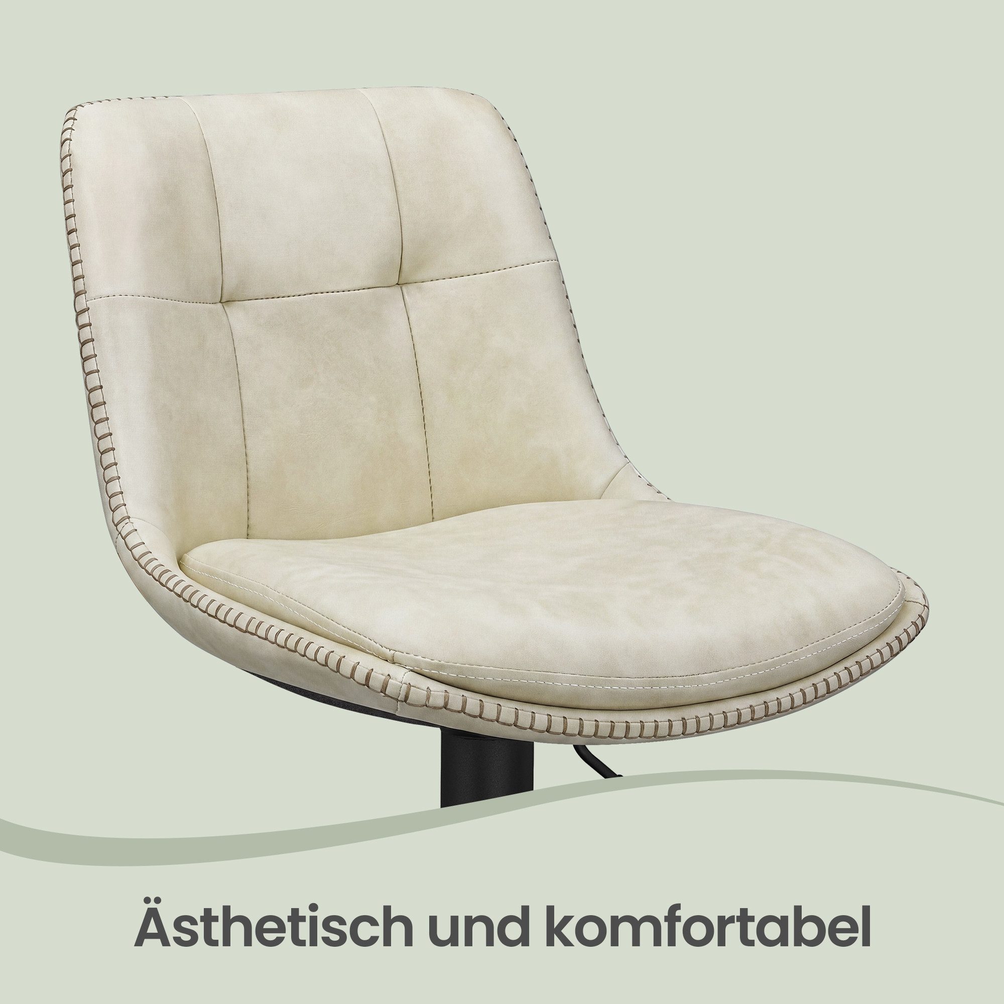 VASAGLE Barhocker Barstühle höhenverstellbar (Set, 2 St), Esszimmer, PU-Bezug, mit Rückenlehne und Fußstütze, Theke – Bild 4 von 5