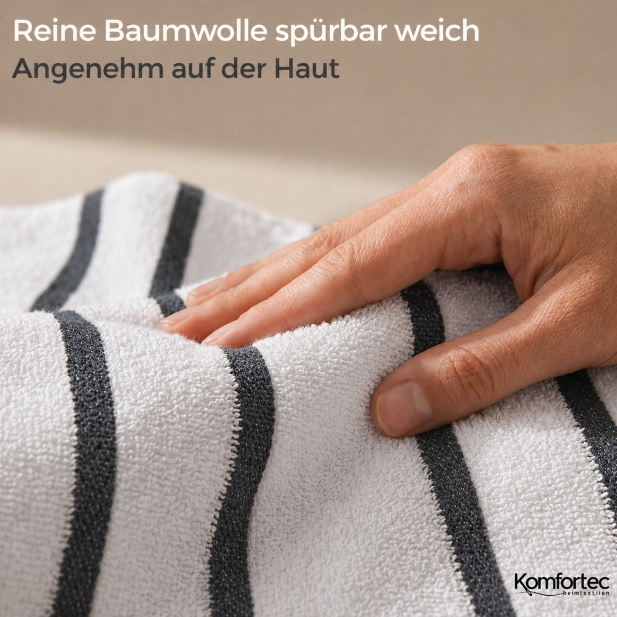 Komfortec Strandtuch 100x180 cm aus Baumwolle, Unifarben (1-St)