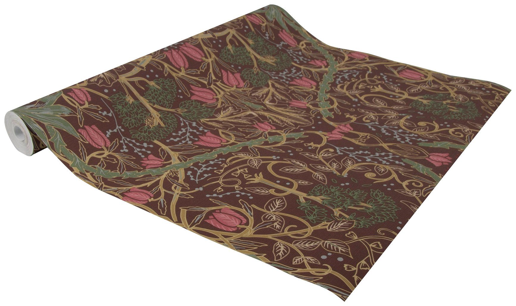 Superfresco Easy Vliestapete Lauri - Bordeaux, aufgeschäumt, geblümt, FSC® zertifiziert, mit lebhaftem Druck, 10 Meter Länge