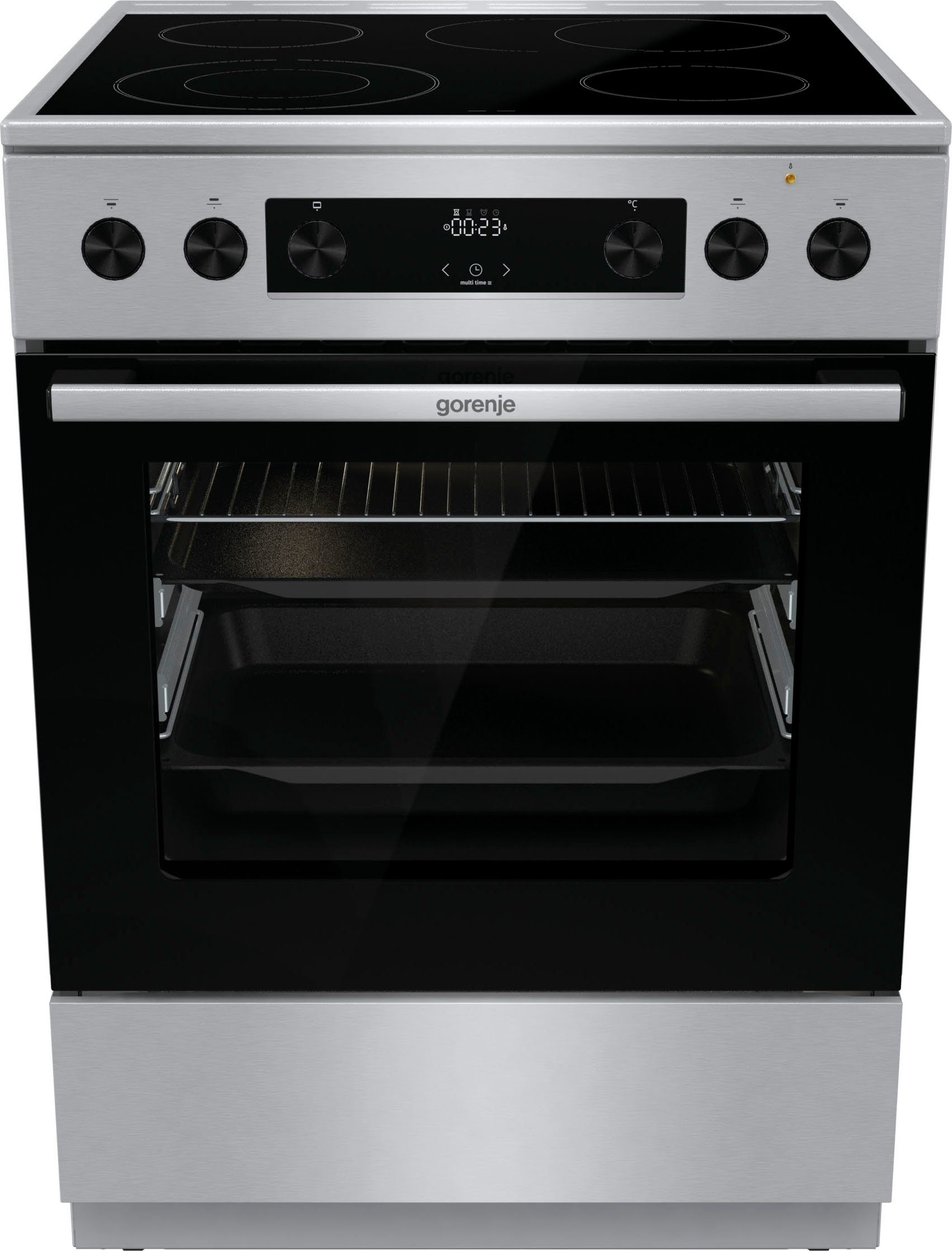 GORENJE Elektro-Standherd GECS6C70, mit 2-fach-Teleskopauszug, Aqua Clean, Knusprig genießen – ganz ohne Extra-Kalorien - dank AirFry-Funktion