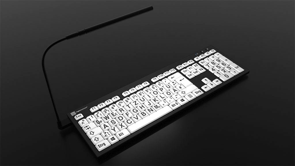 Logickeyboard XL-Print Black on White DE (PC/Nero) Slimline-Tastatur
