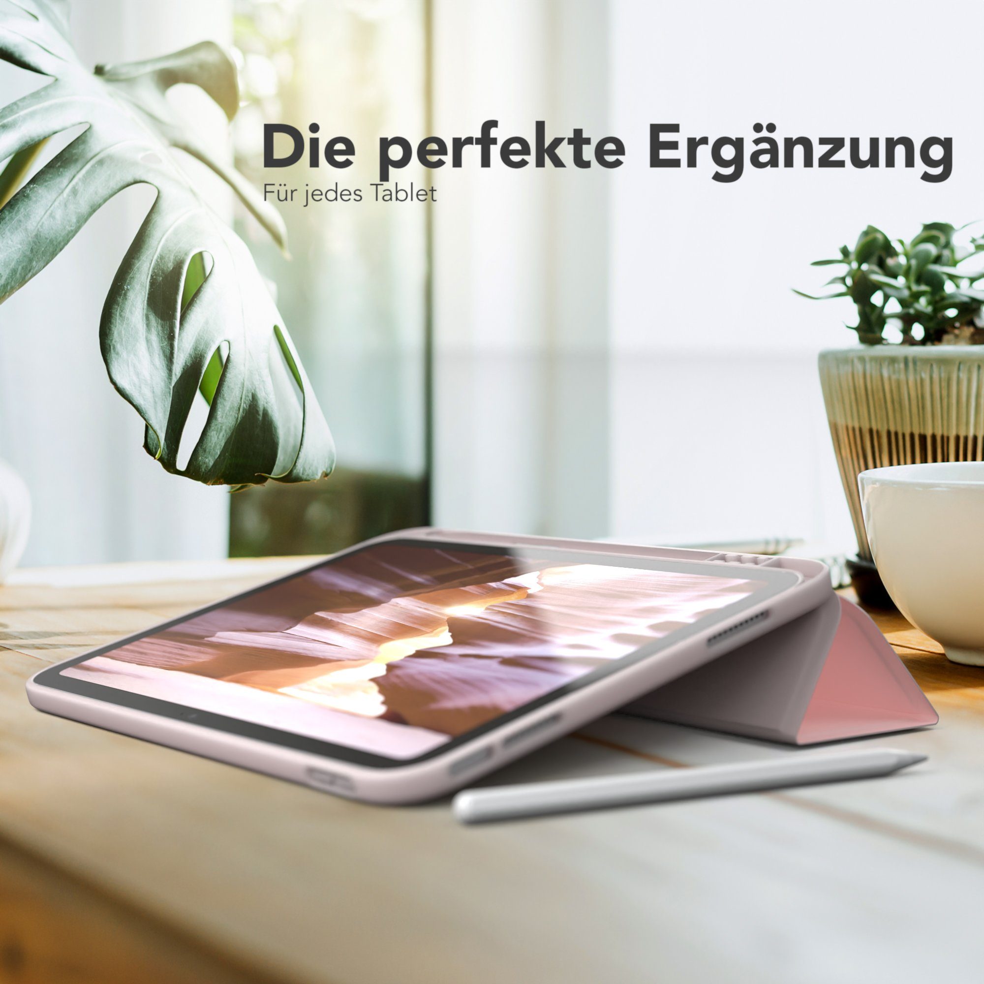 EAZY CASE Tablet-Hülle Penholder Smartcase für Apple iPad 2025 (11. Gen) 11 Zoll, Hülle mit Stifthalter magnetisch kratzfeste Tasche zum Aufkappen Rosa – Bild 2 von 5