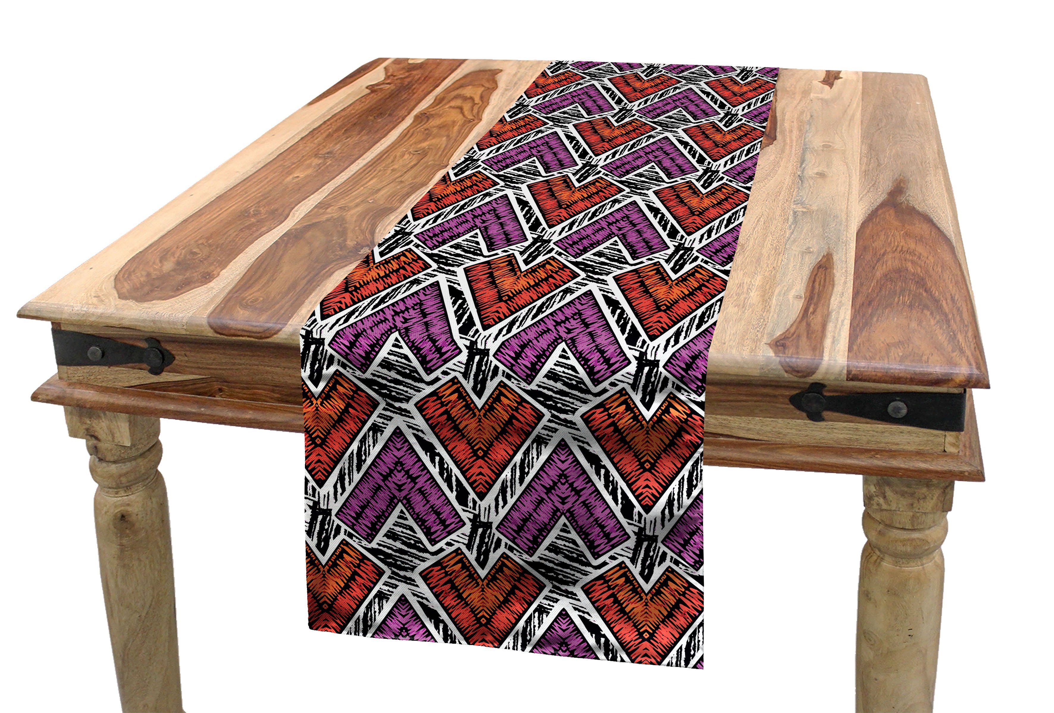 Abakuhaus Tischläufer Geometrisch Patch Esszimmer Rechteckiger Tischläufer, Dekorativer Küche Vernetzte Entwurf