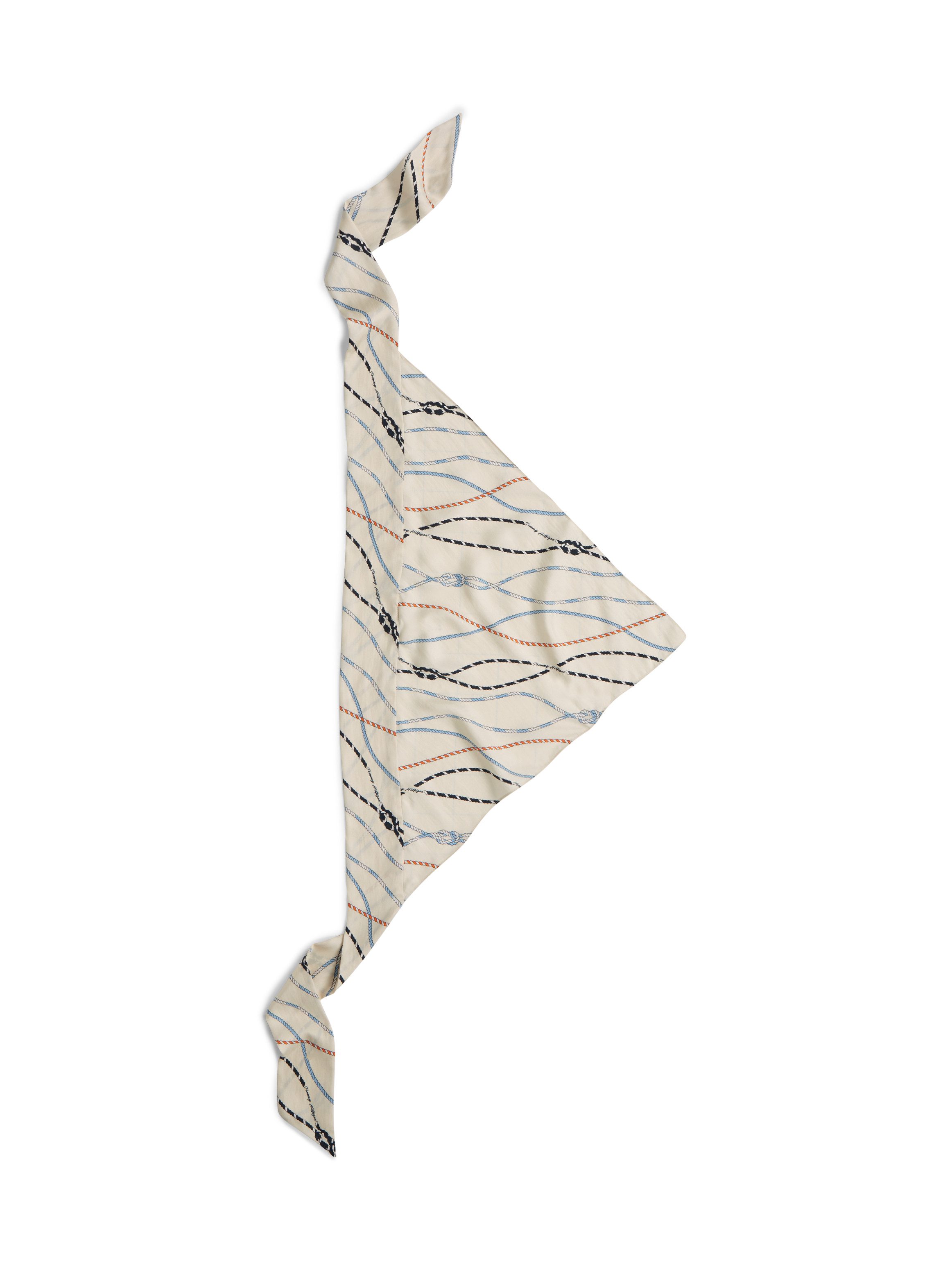 Tommy Hilfiger Modeschal TH NAUTICAL SILK TRIANGLE, aus reiner Seide mit Seil-Print