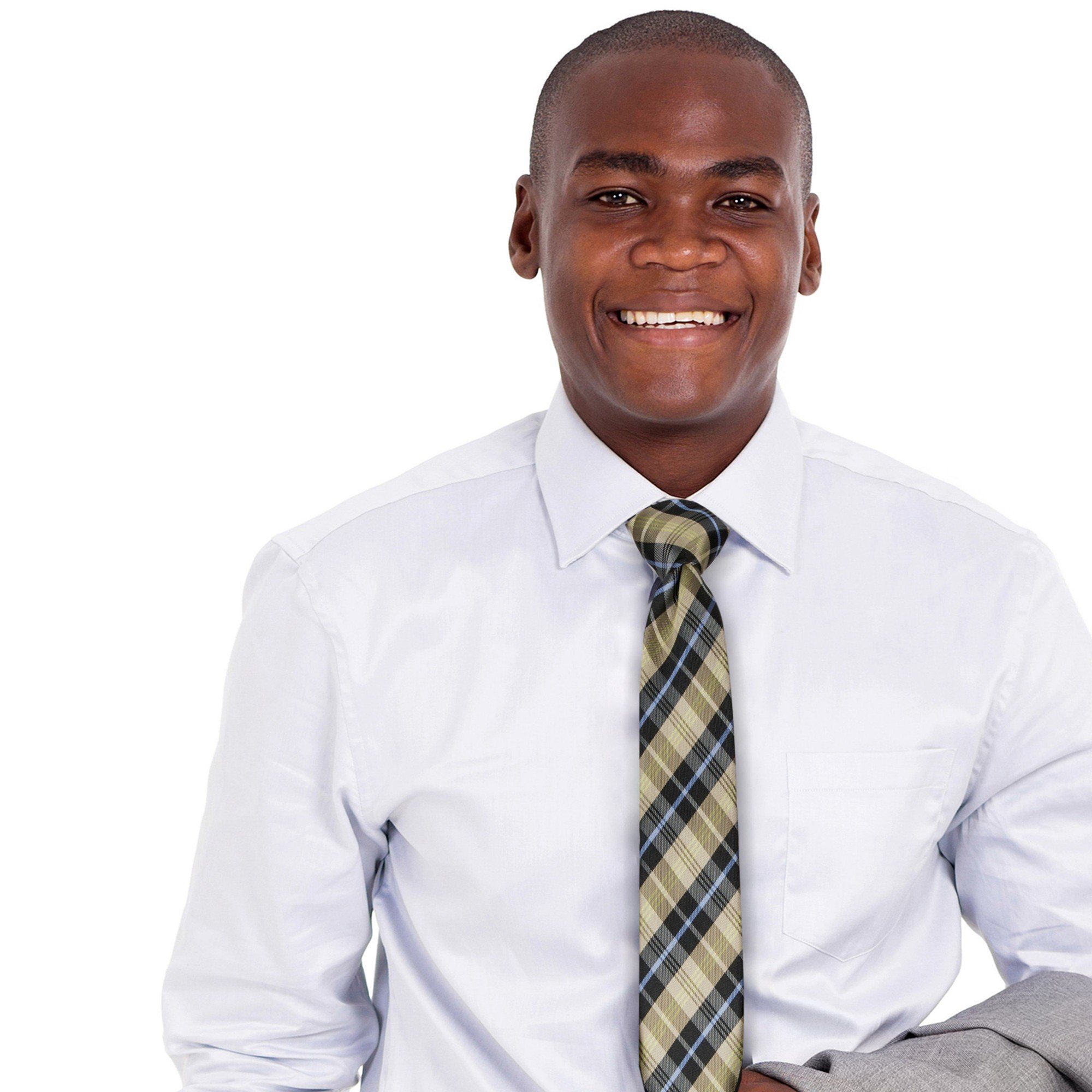 GASSANI Krawatte Slim Karo Herren-Schlips Schmal zum Anzug Sakko (Set, 1-St., Businesskrawatte, Kariert mit Feinen Streifen, Schotten-Karo, Karomuster) Retro Männer Binder, In Geschenk-Box Dose Blech-Spardose, Seide-Touch