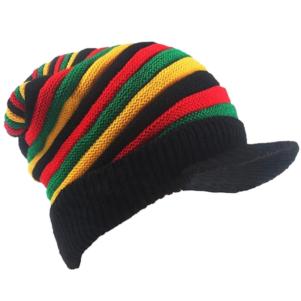 Sporty Beanie Jamaica Mütze Rasta Beanie Visor Hippie