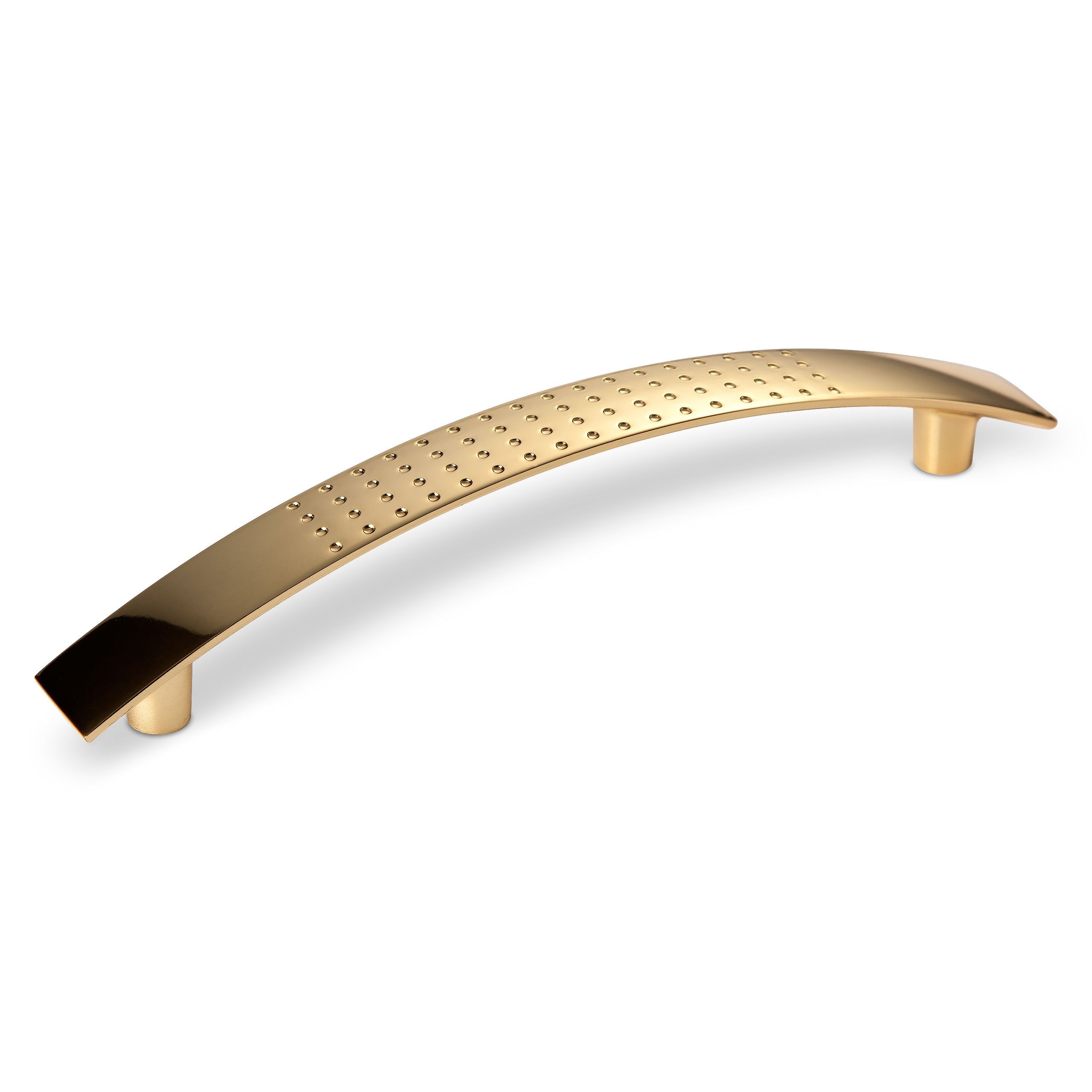 SO-TECH® Möbelknopf HE03 mit Lochprägung - incl. Schrauben, Lochabstand 128 mm Messingoptik - inkl. Schrauben