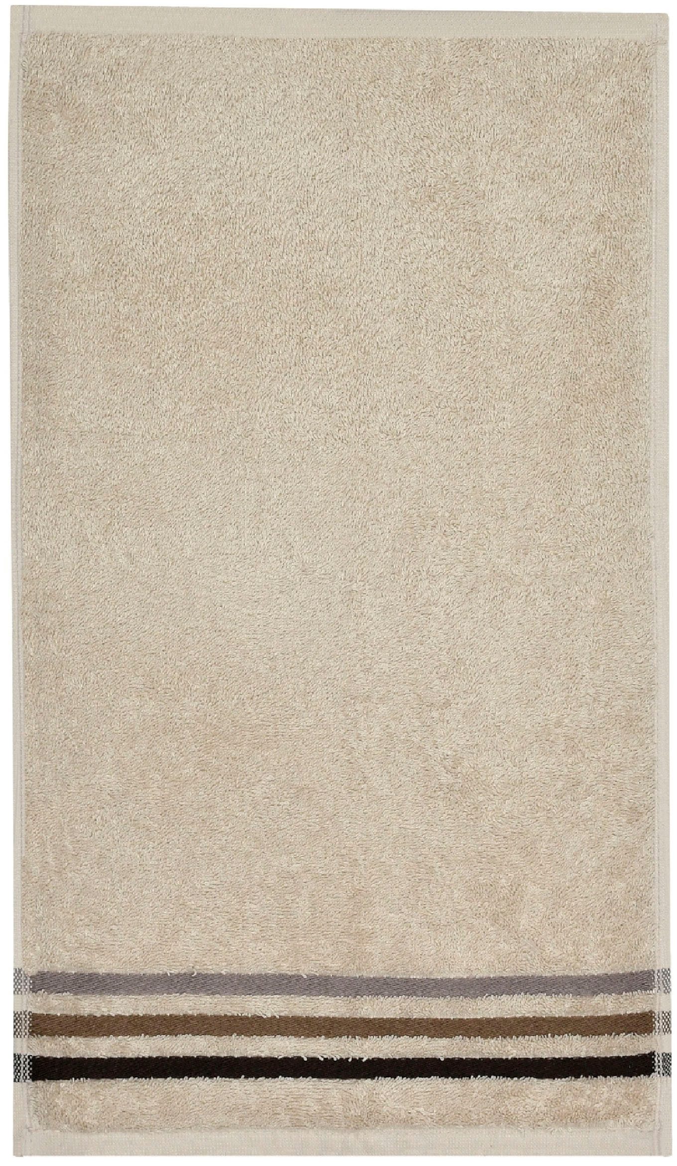 Schiesser Gästehandtücher Skyline Color aus 100 % Baumwolle mit eleganter Streifenbordüre, Frottier (Set, 5-St), MADE IN GREEN by OEKO-TEX®