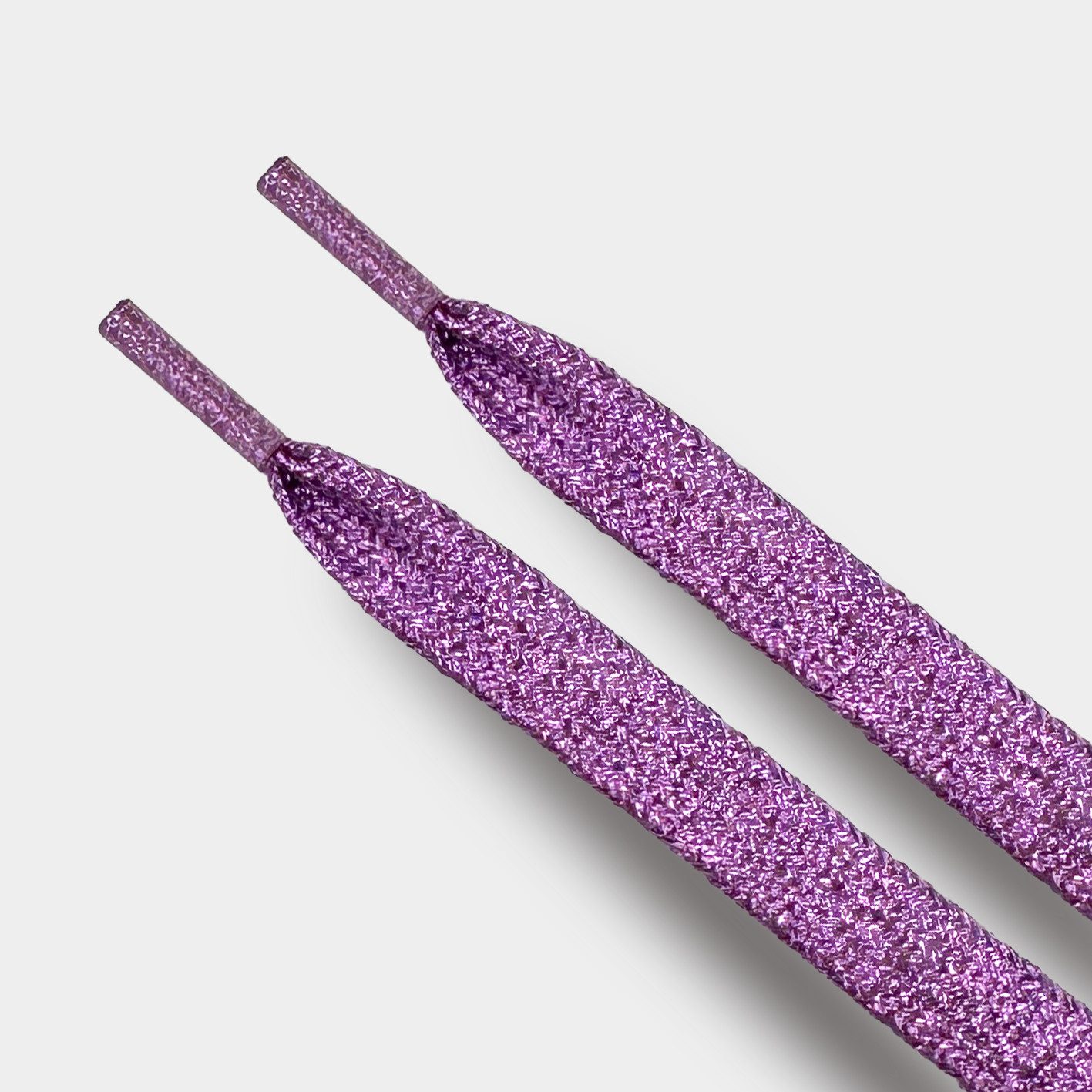 Kicksarchive Schnürsenkel Flache Glitzer Schnürsenkel Glitter Laces Kostüm Silber Bunt Weiß 8mm