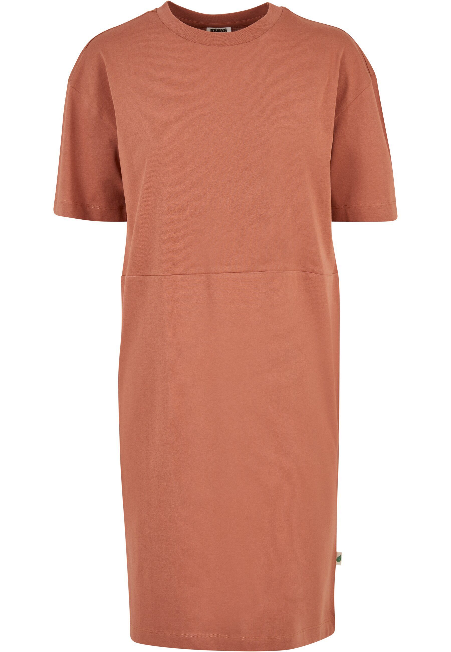 URBAN Tee Dress Organic terracotta (1-tlg) Slit Ladies Damen Jerseykleid CLASSICS Oversized