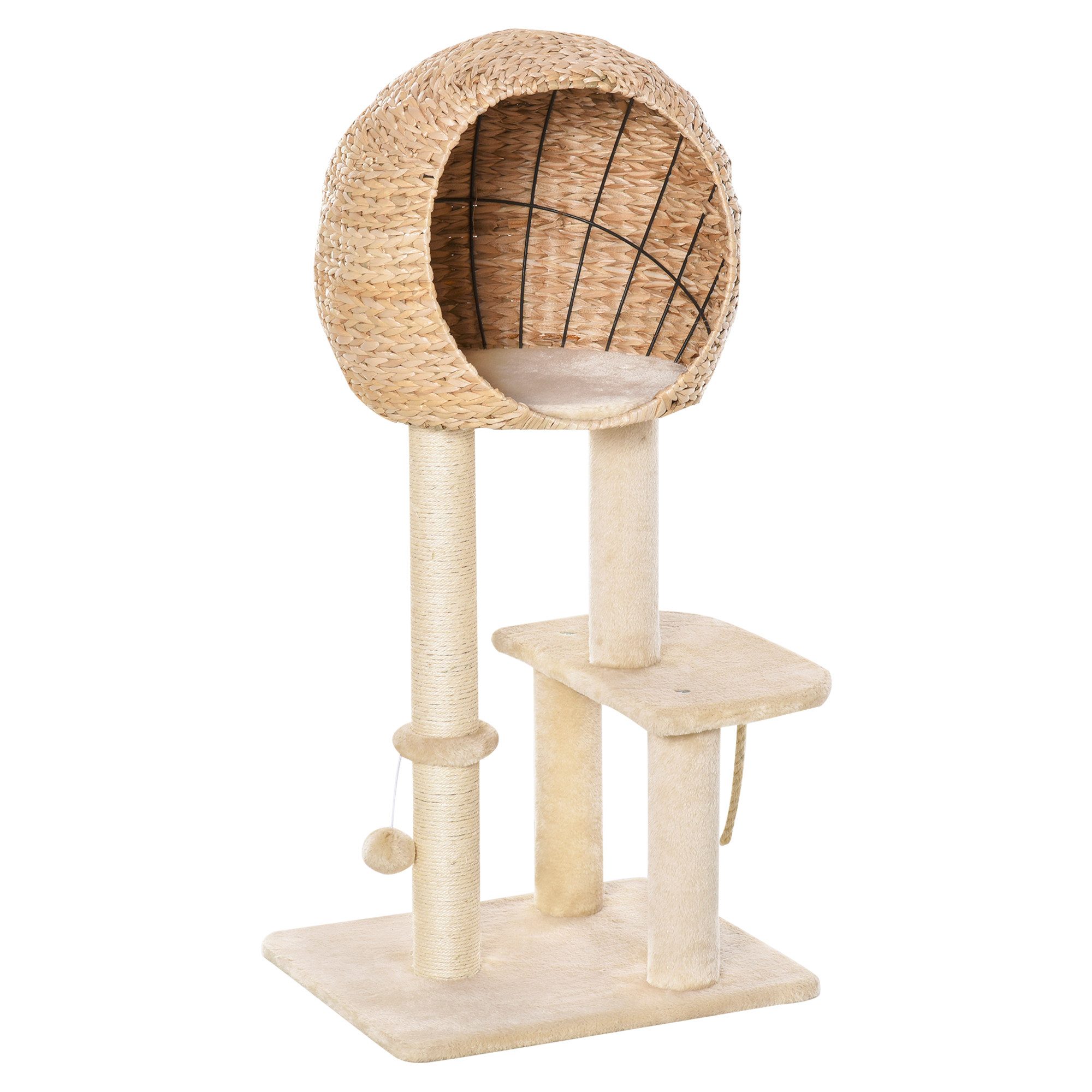 Kratzbaum mit Katzenhöhle 100H cm Katzennest für kleine Katzen
