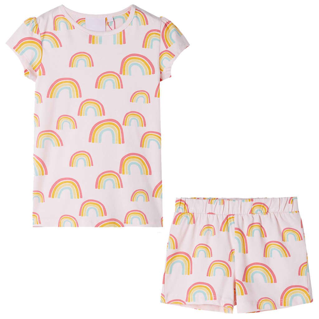 Pyjama Kinderpyjama mit Kurzen Ärmeln Zartrosa 116