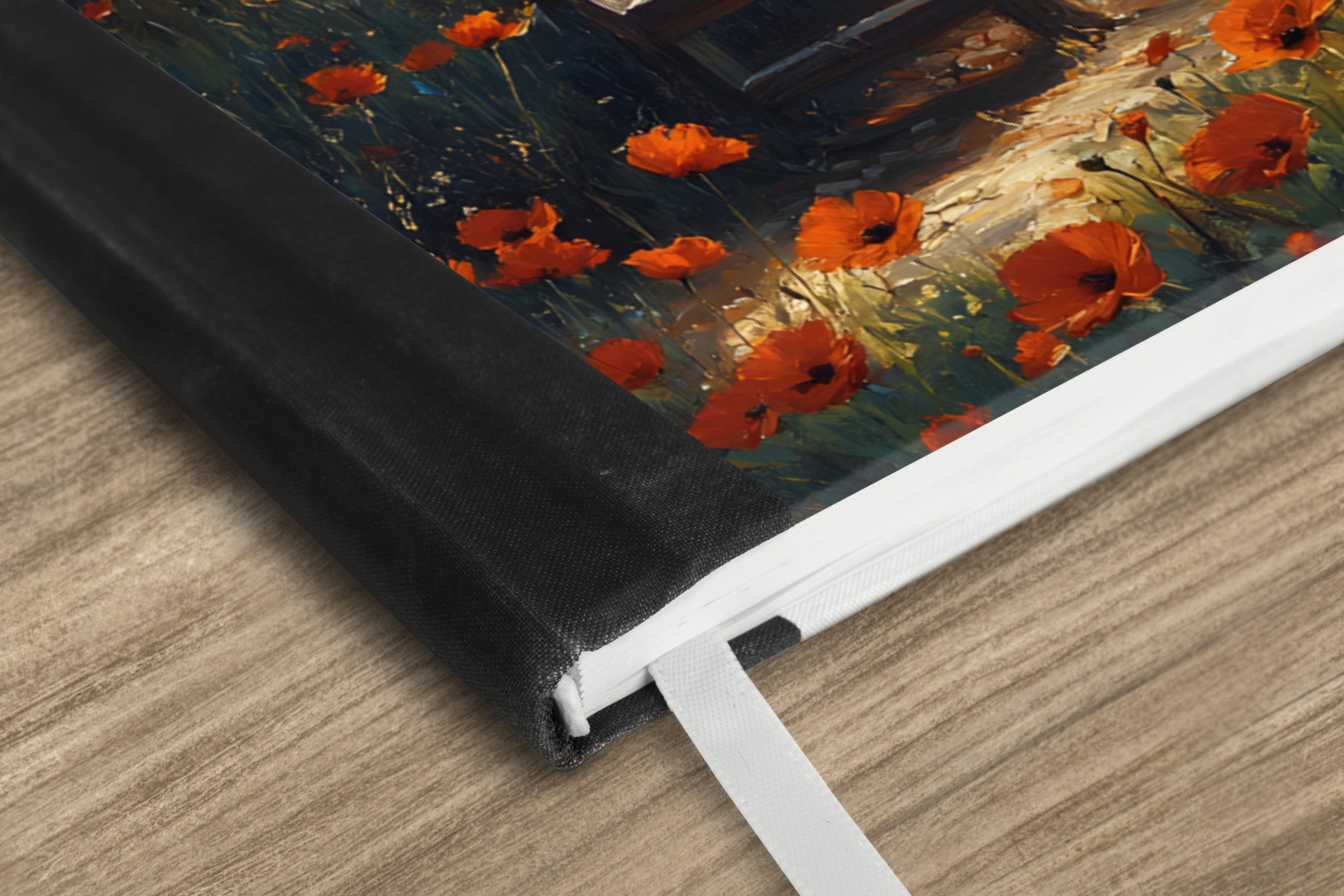 Thumbnail - MuchoWow Notizbuch Bank - Baum - Mohnblumen - Hügel, Notebook, Notizblock a5, Tagebuch, Journal Liniert