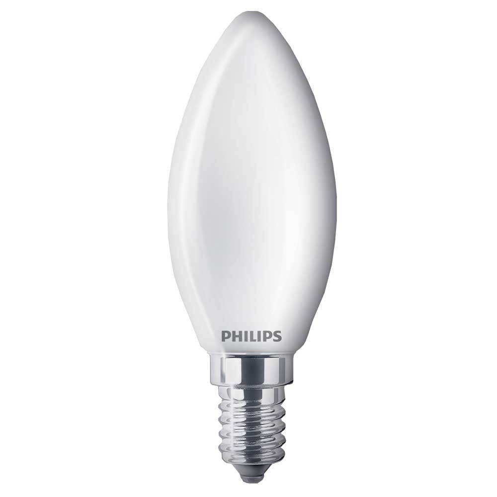 Philips LED-Leuchtmittel LED Lampe ersetzt 40W, E14 Kerzenform B35, matt, neutralweiß, 470, n.v, 4000