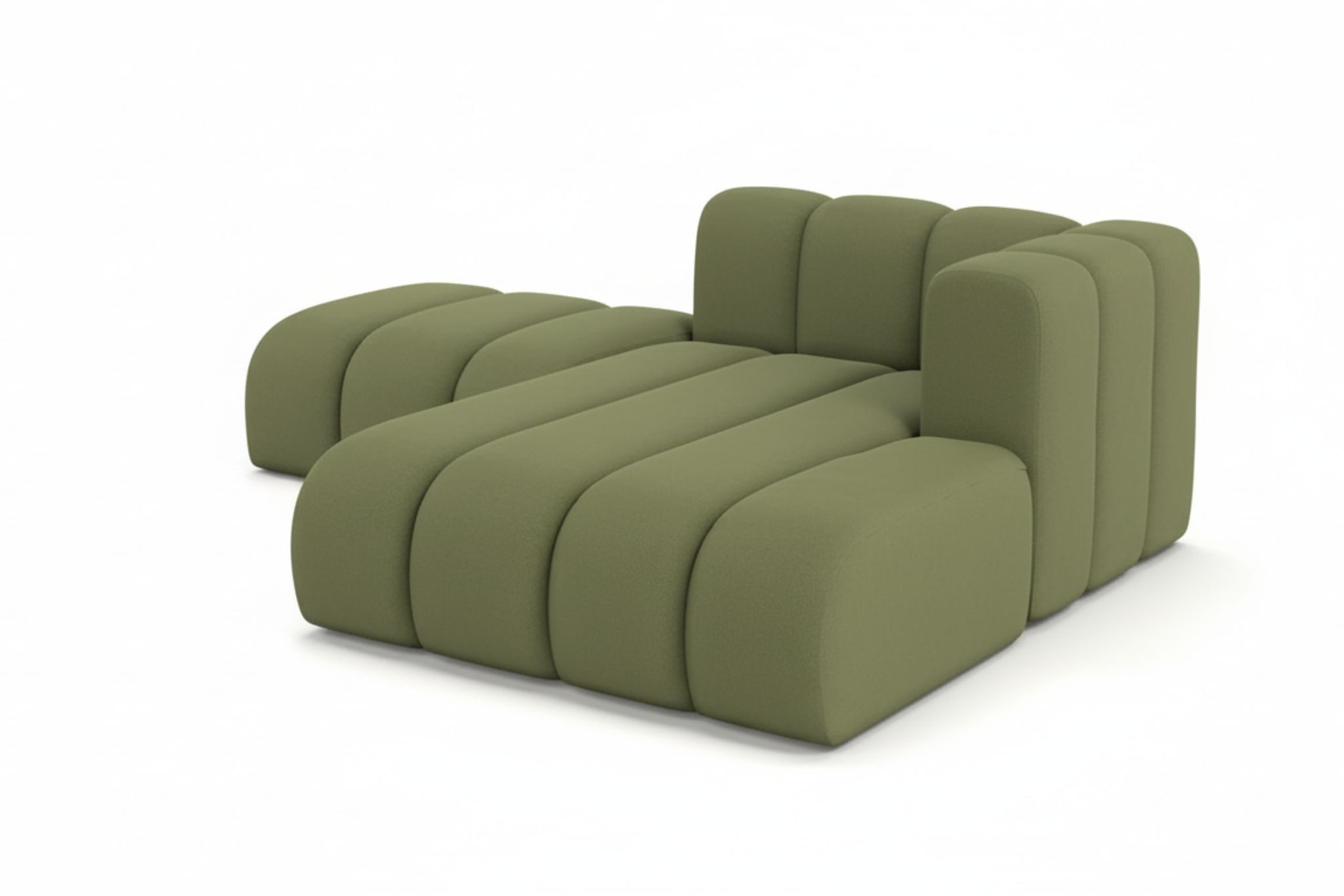 Kaiser Möbel Chaiselongue Grand mit Hocker aus Veloursstoff Salvador, Set (Chaiselongue + Hocker), abgerundete Form,modulares Möbelstück,pflegeleichter Veloursstoff
