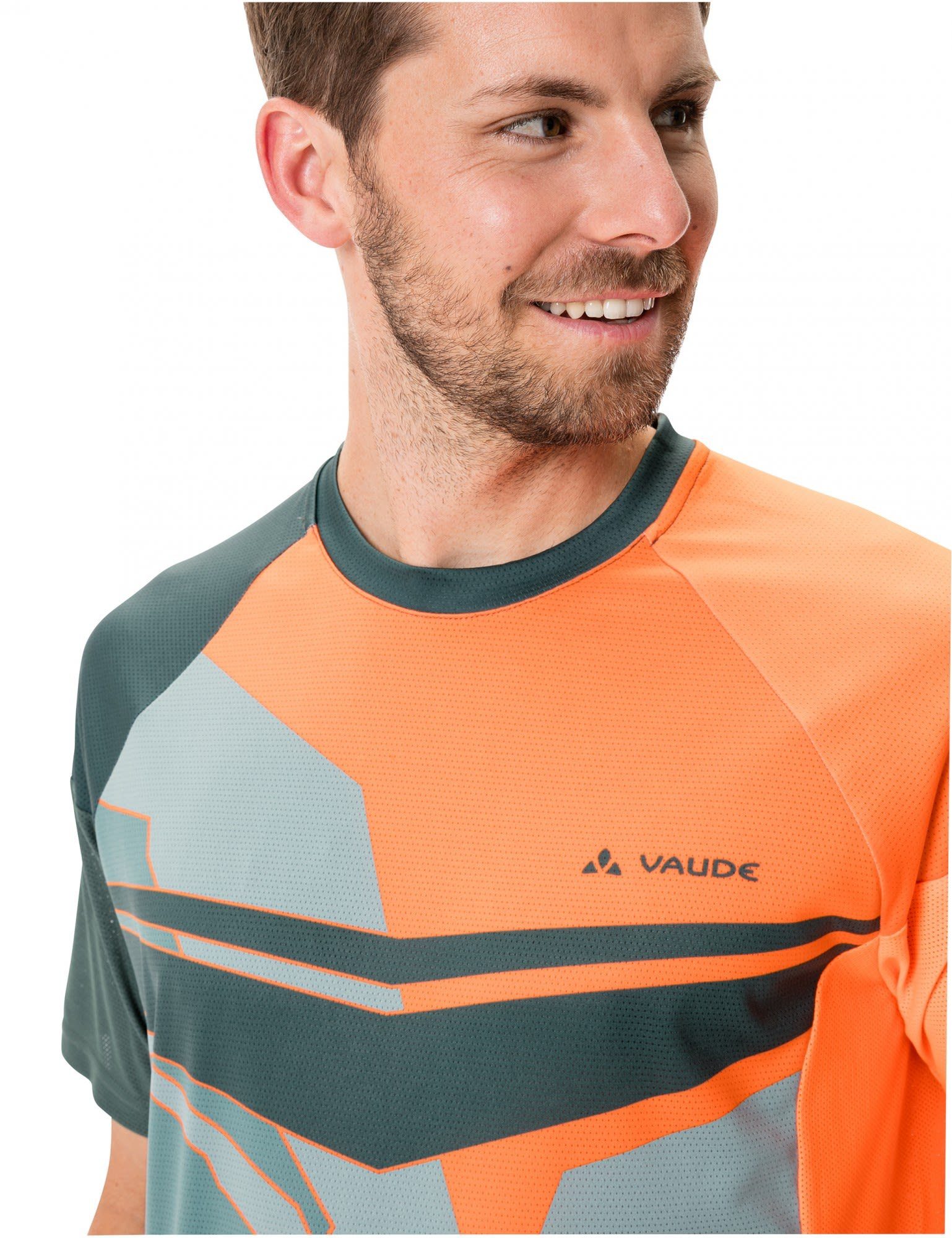 VAUDE T-Shirt Vaude Mens Moab Herren T-shirt Orange Neon Kurzarm-Shirt Vi