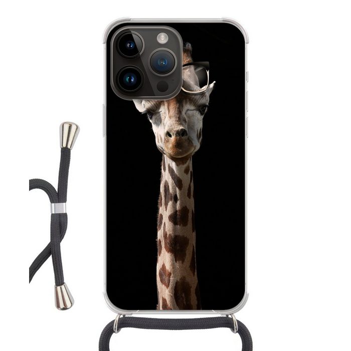 MuchoWow Handyhülle Giraffe - Schutzbrille - Schwarz Handyhülle Telefonhülle Apple iPhone 14 Pro