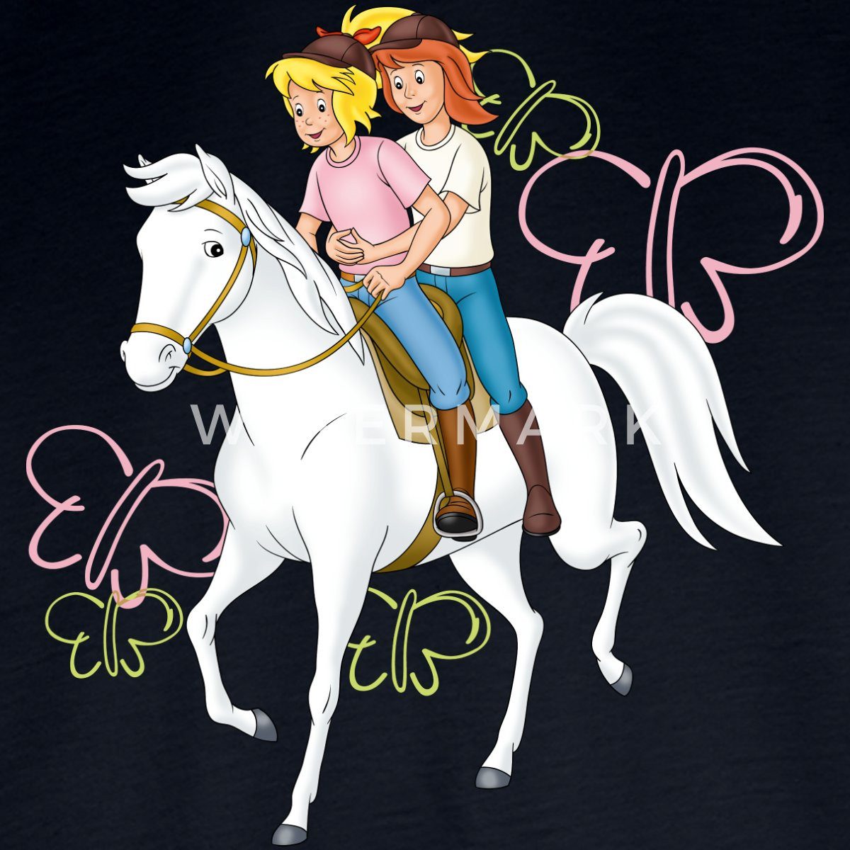 Spreadshirt T-Shirt Bibi Und Tina Reiten Auf Stute Sabrina Kinder Premium Langarmshirt (1-tlg)